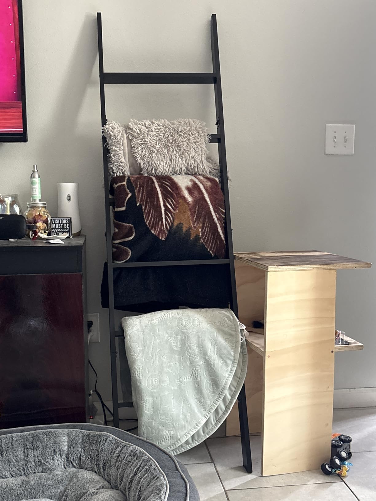 Blanket Ladder for the Living Room and Bedroom, Quilt Rack, 6-Tier, Black customer photo 2