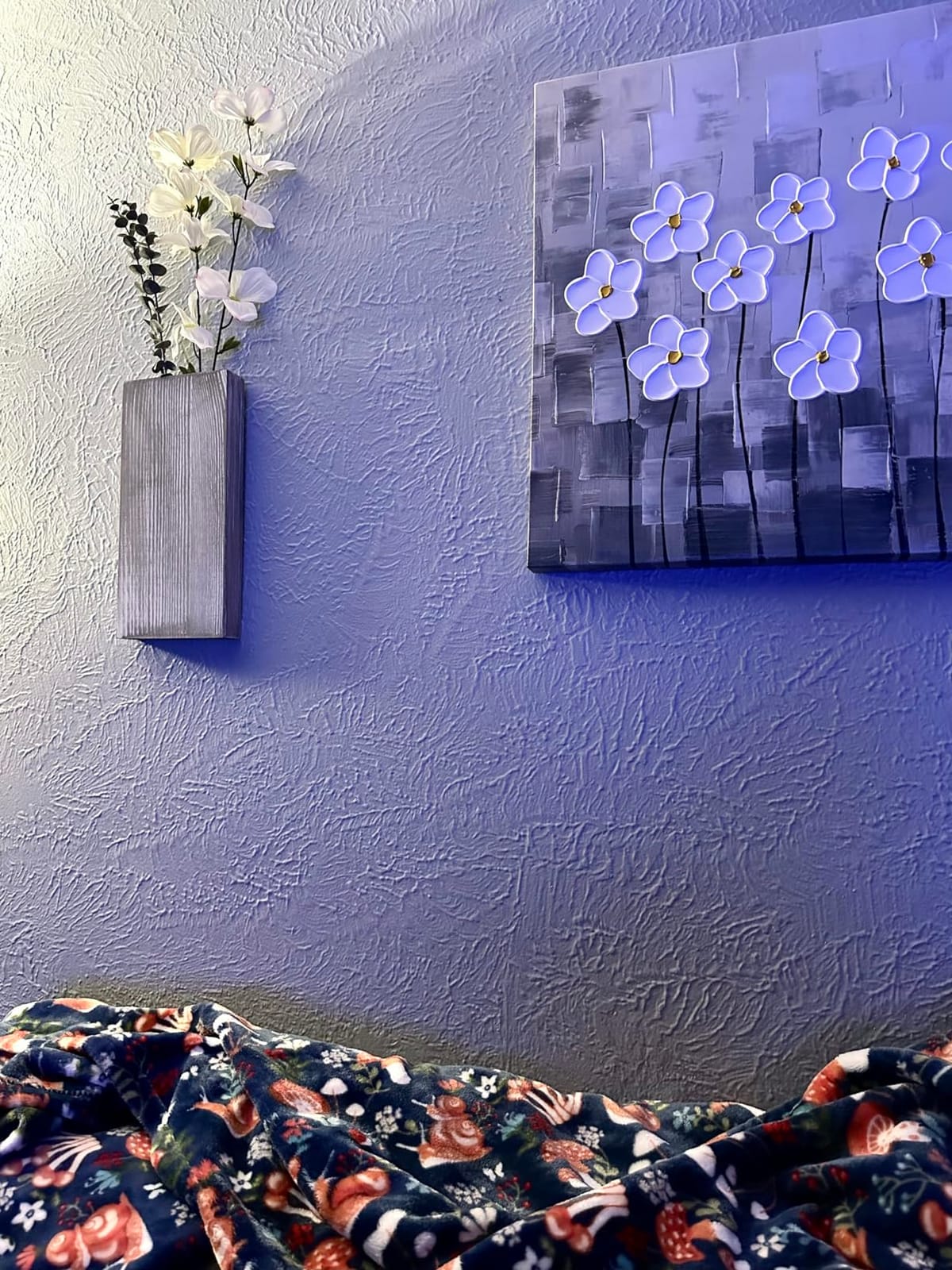 Yihui Arts Hand Painted Textured Floral Oil Painting on Canvas, Vibrant Abstract White Flower Wall Art with Colorful Swirls, Modern Home Decor for Living Room Bedroom customer photo 1