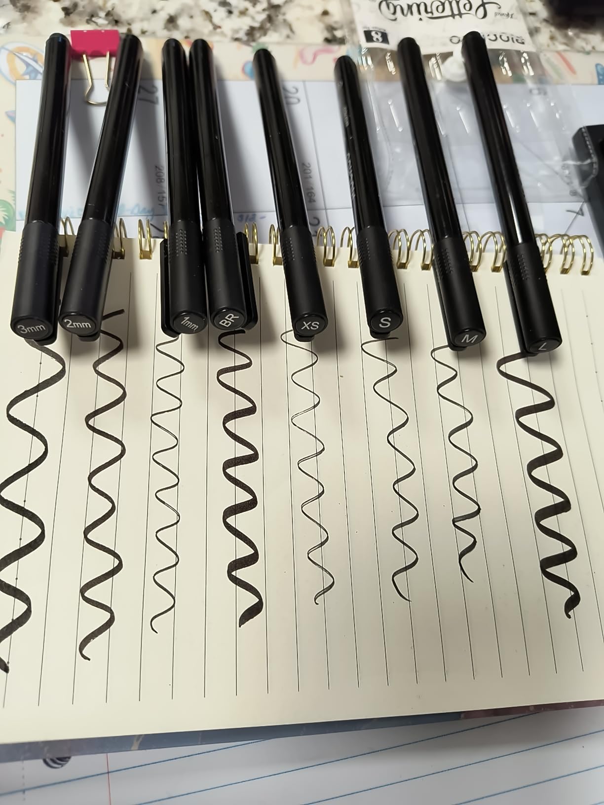 Piochoo Calligraphy Pens,8 Size Calligraphy Pens for Writing,Brush Pens Calligraphy Set for Beginners, Hand Lettering Pens customer photo 2