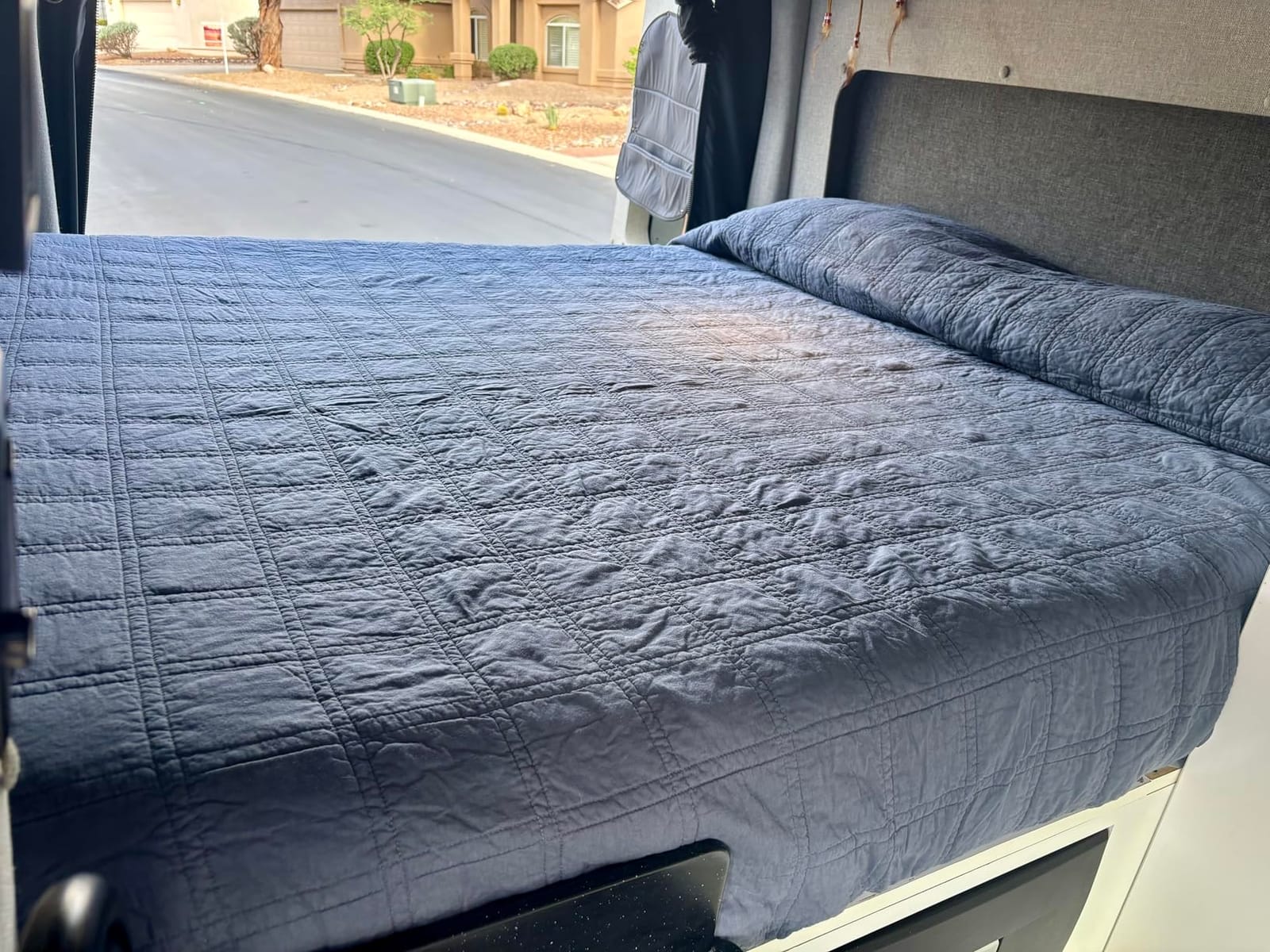 HORIMOTE HOME 100% Cotton Quilt Set Queen Size, Dark Grey Pre-Washed 3-Piece Bedspread Coverlet Set, Cozy Lightweight Stitching Bedding Cover with 2 Shams in Geometric Pattern for All Season customer photo 2