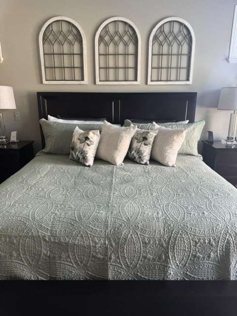 Love's cabin King Size Quilt Set Grey Bedspreads - Soft Bed Summer Lightweight Bedspread Comforter - Modern Style Coin Pattern Coverlet for All Season - 3 Pieces (1 Quilt, 2 Pillow Shams) customer photo 2