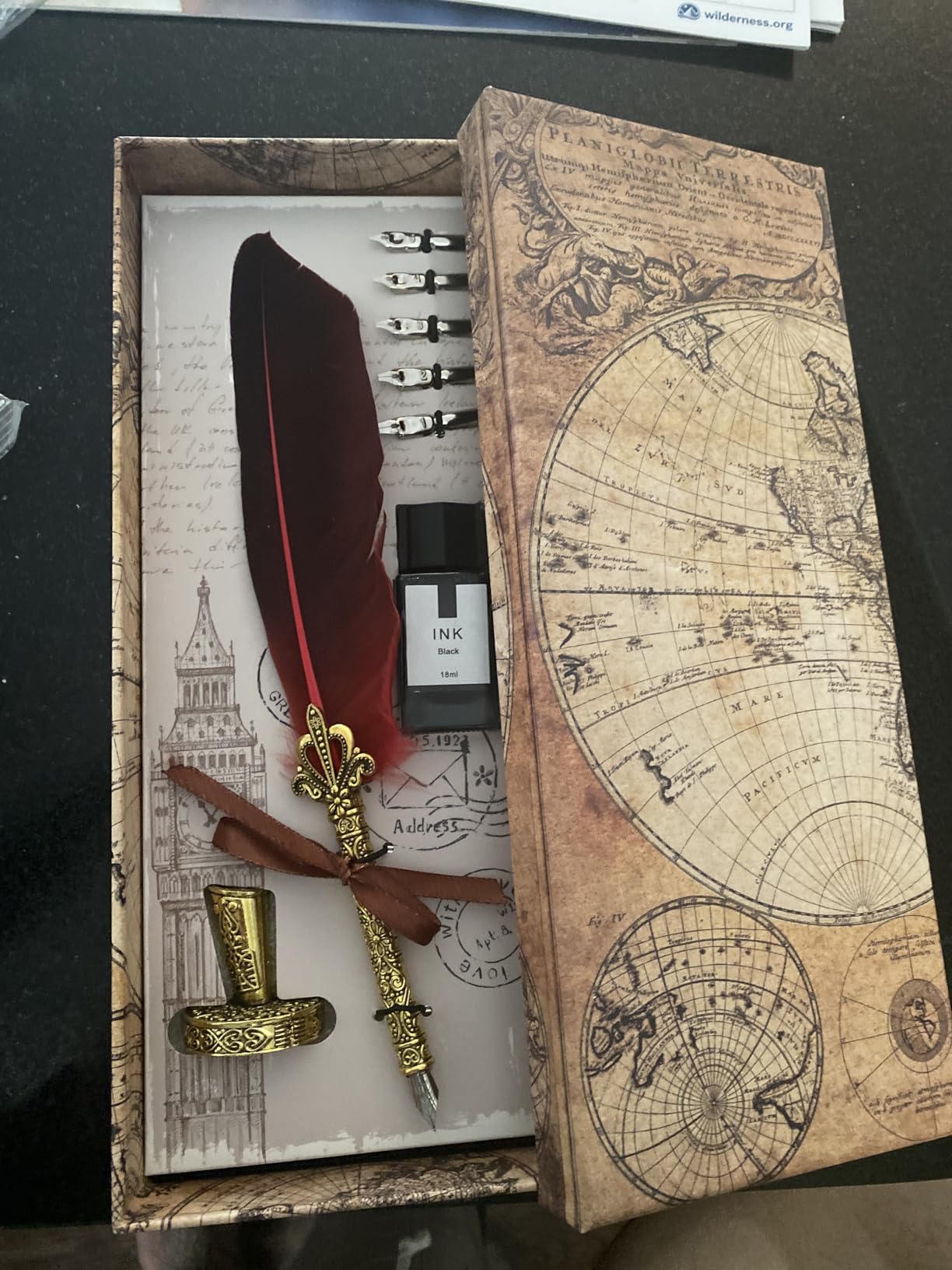 Lagarto Feather Pen and Ink Set, 11.4