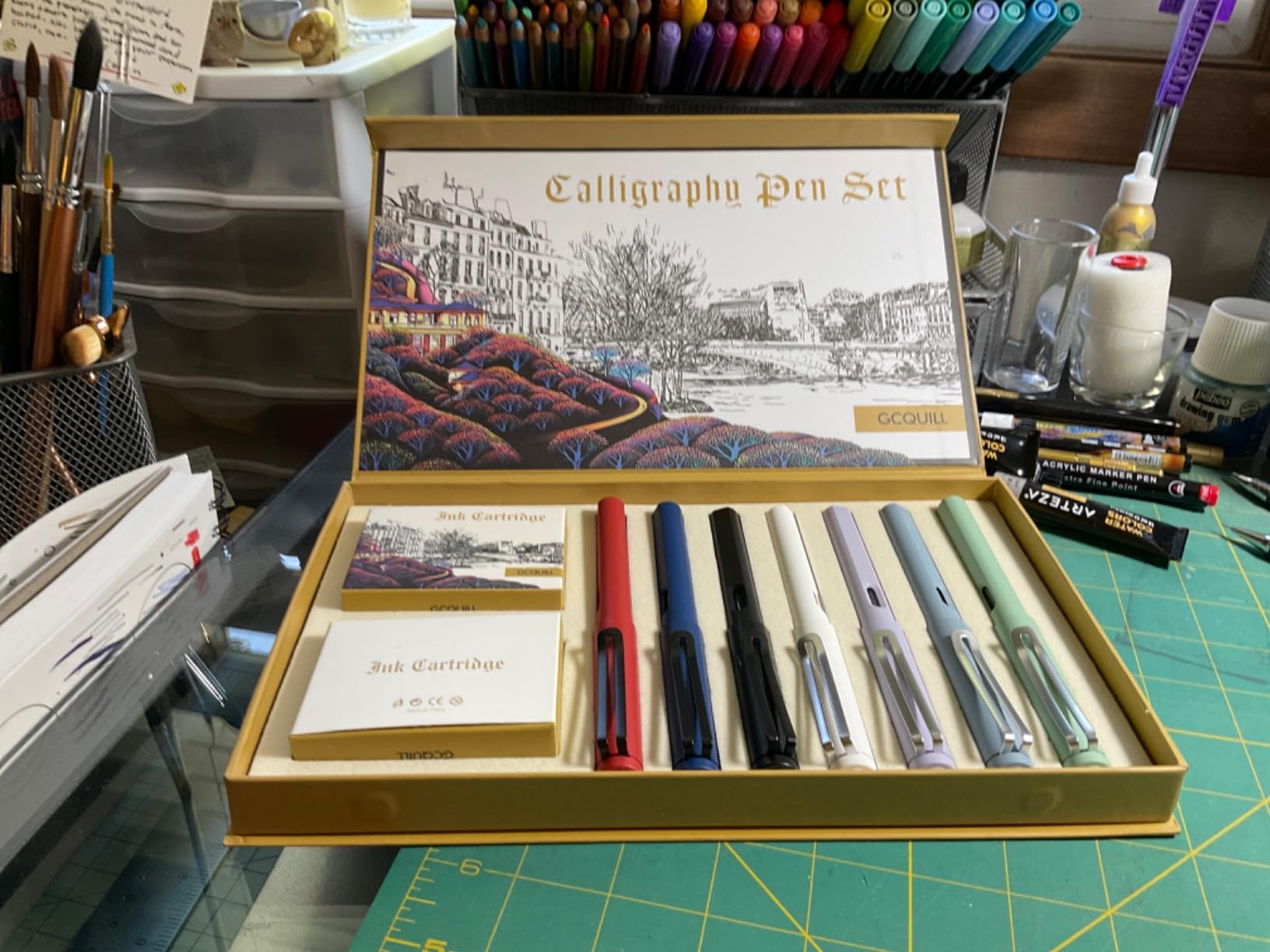 Calligraphy Fountain Pen Set- 7 with Different Nibs and 40 Ink Cartridges for Beginners- MU-09 customer photo 1