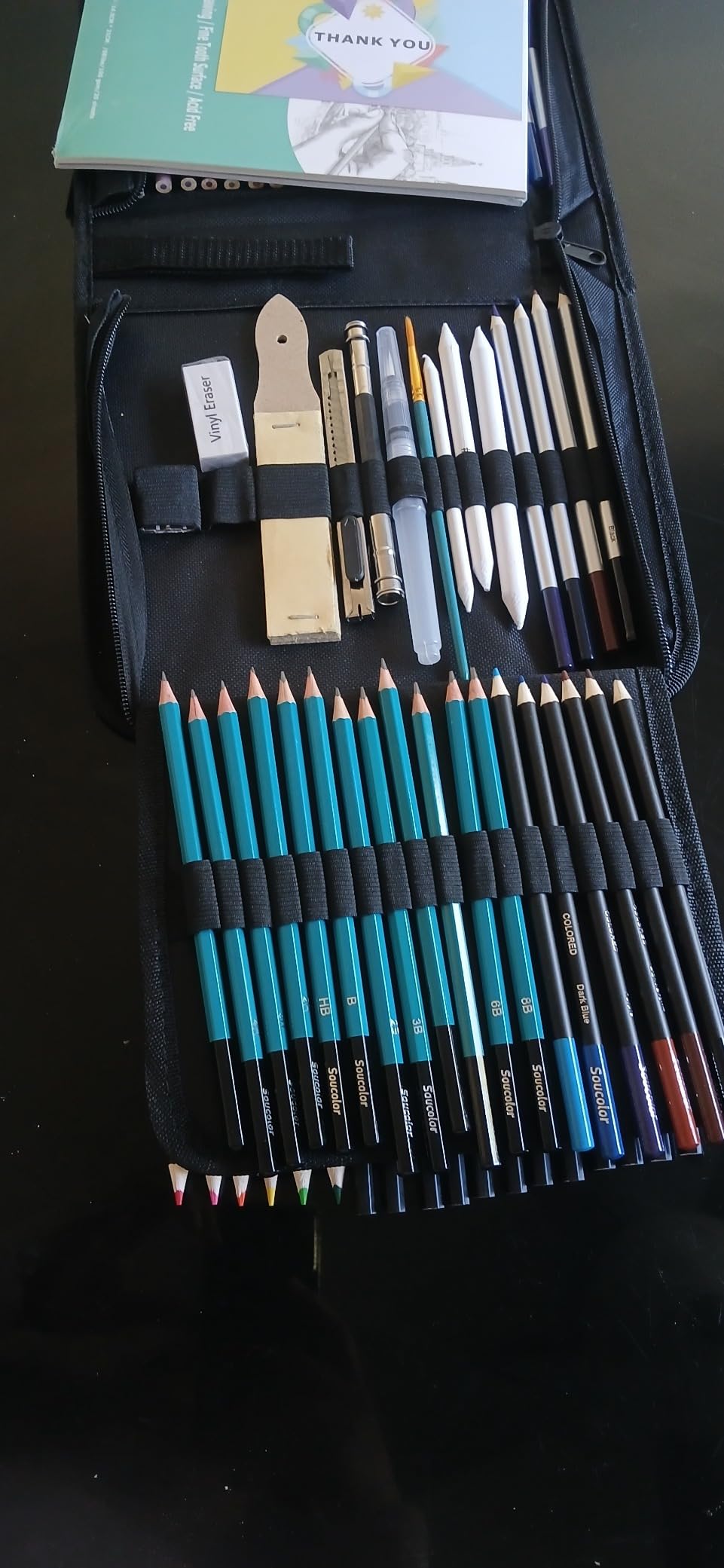 Soucolor 73Pcs Art Supplies Drawing Kit Sketch Pencils Set Adults Gift customer photo 1