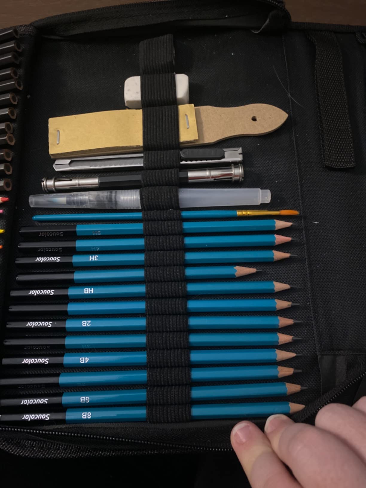 Soucolor 73Pcs Art Supplies Drawing Kit Sketch Pencils Set Adults Gift customer photo 2