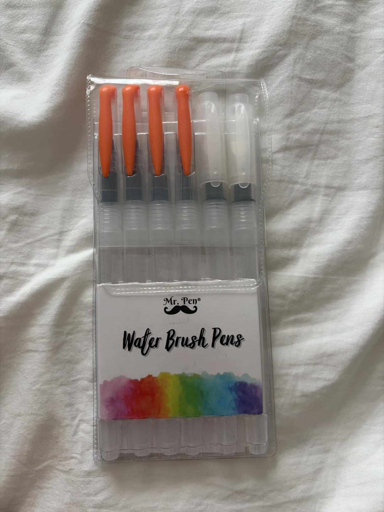Mr. Pen- Watercolor Brush Pens, 6 pcs | 3 x Point Tips and 3 x Flat Tips Styles, Nylon Bristles, Refillable Watercolor Pens for Acrylic, Gouache, Crayons customer photo 1