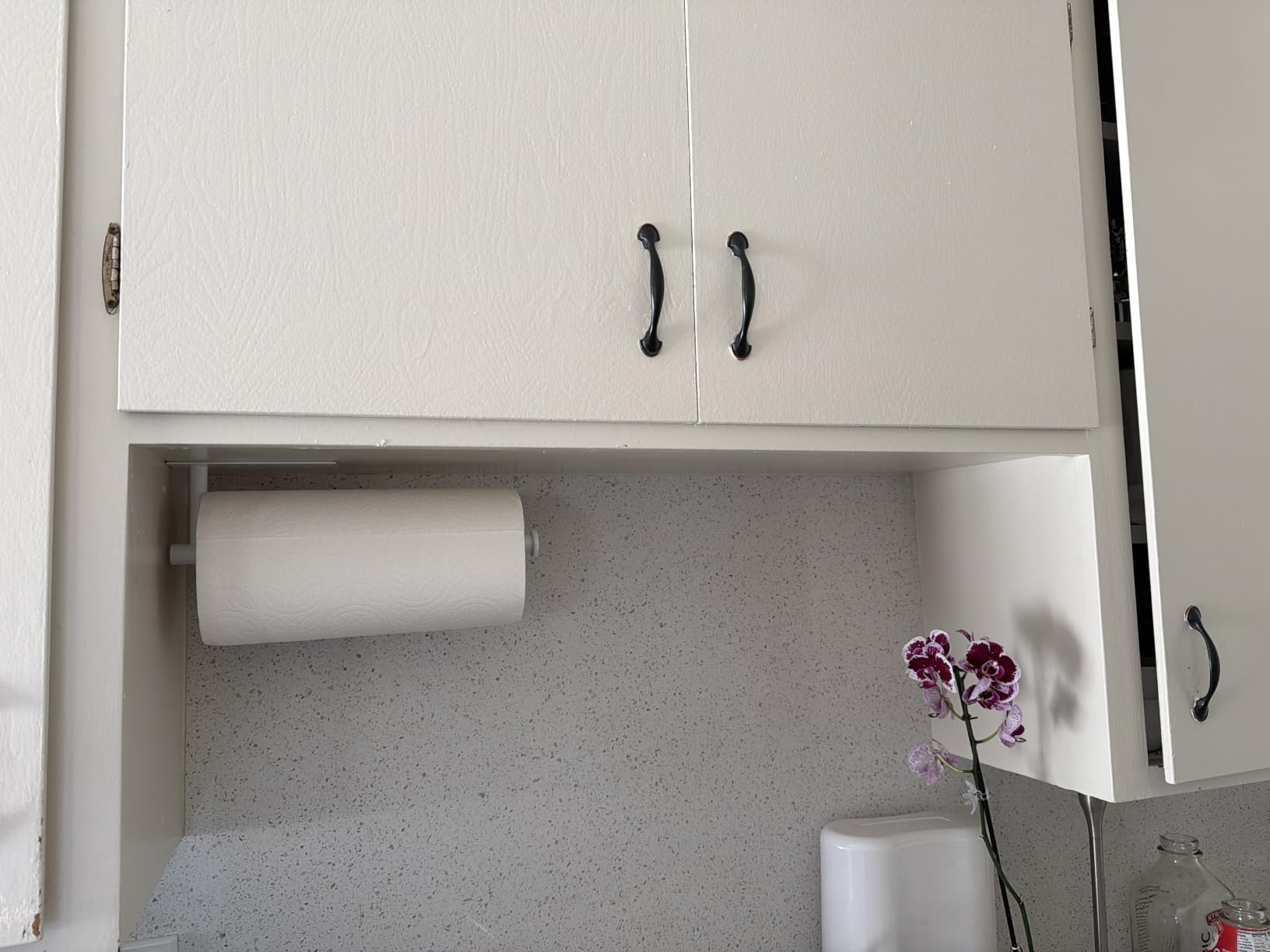 theaoo Under Cabinet Paper Towel Holder for Kitchen, Adhesive, Gold customer photo 2