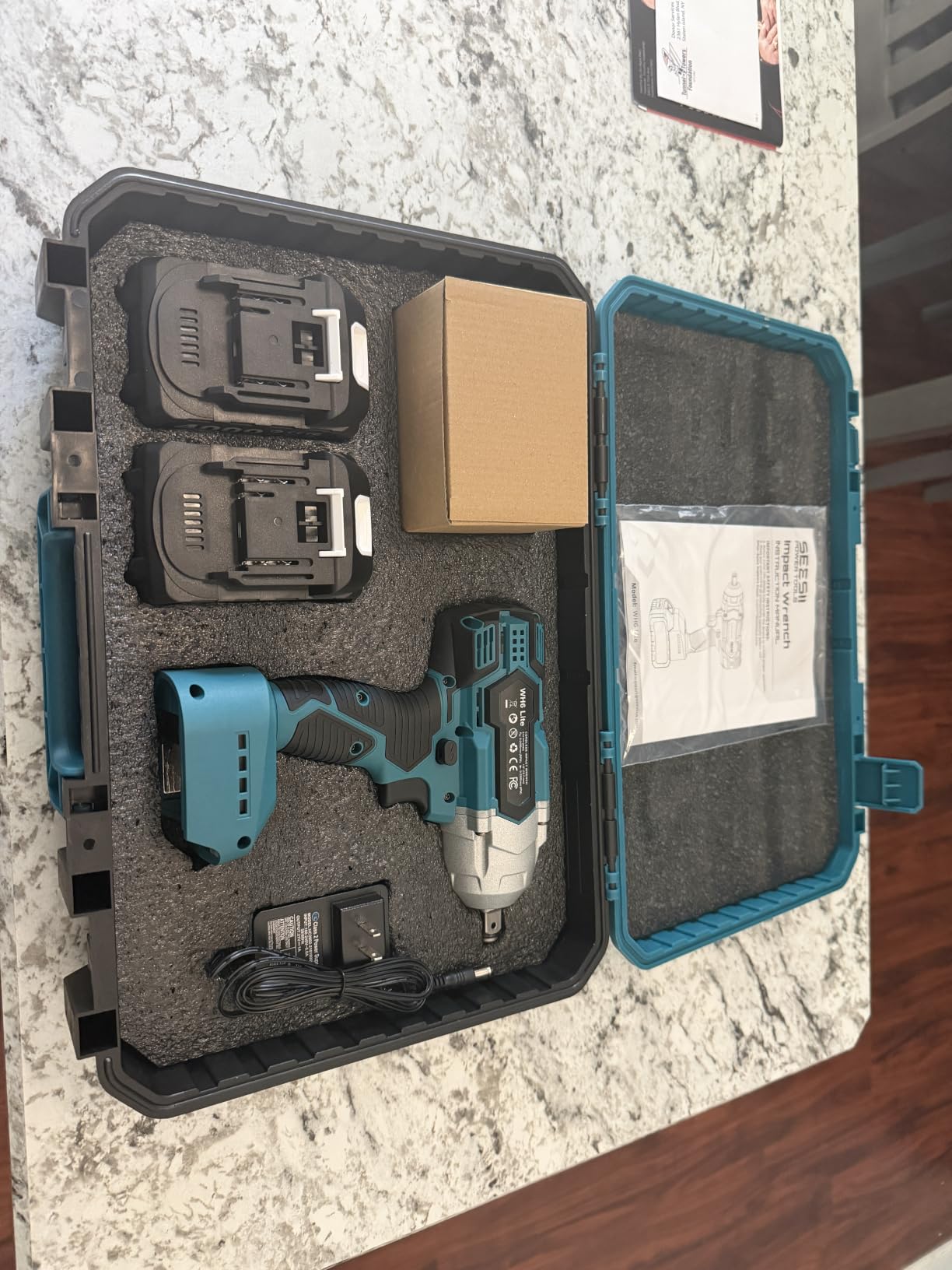 Seesii Cordless Impact Wrench 1/2 inch, High Torque 479 Ft-lbs(650Nm) Brushless Impact Gun,2500RPM w/2x4.0 Battery, 6 Sockets,8 Drill Bits, High Torque Power Impact Driver for Car Home,WH6 Lite customer photo 2