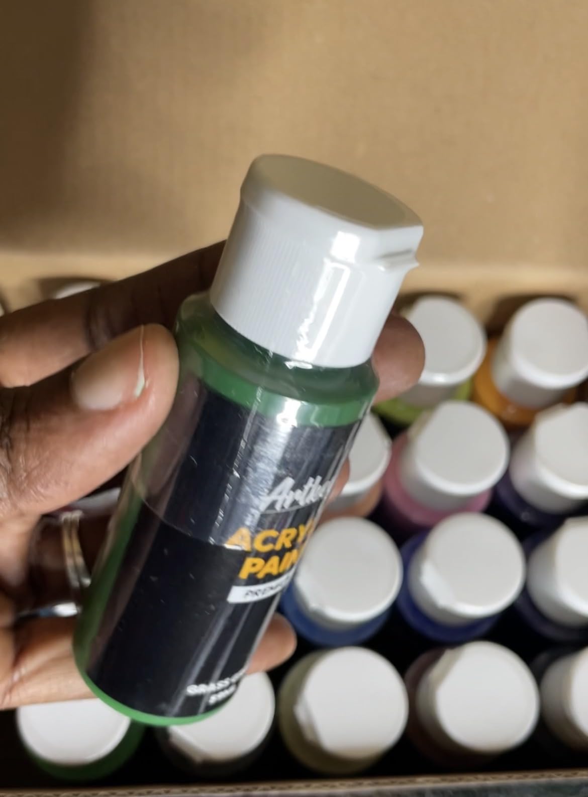 Artkey Acrylic Paint Set, 24 Colors 2 oz/59 ml Acrylic Paint Kit for Professional Artists & Beginners – Craft & Art Supplies for Canvas, Wood, Fabric, Rock, Leather, Ceramic, Glass, Easter Egg customer photo 1