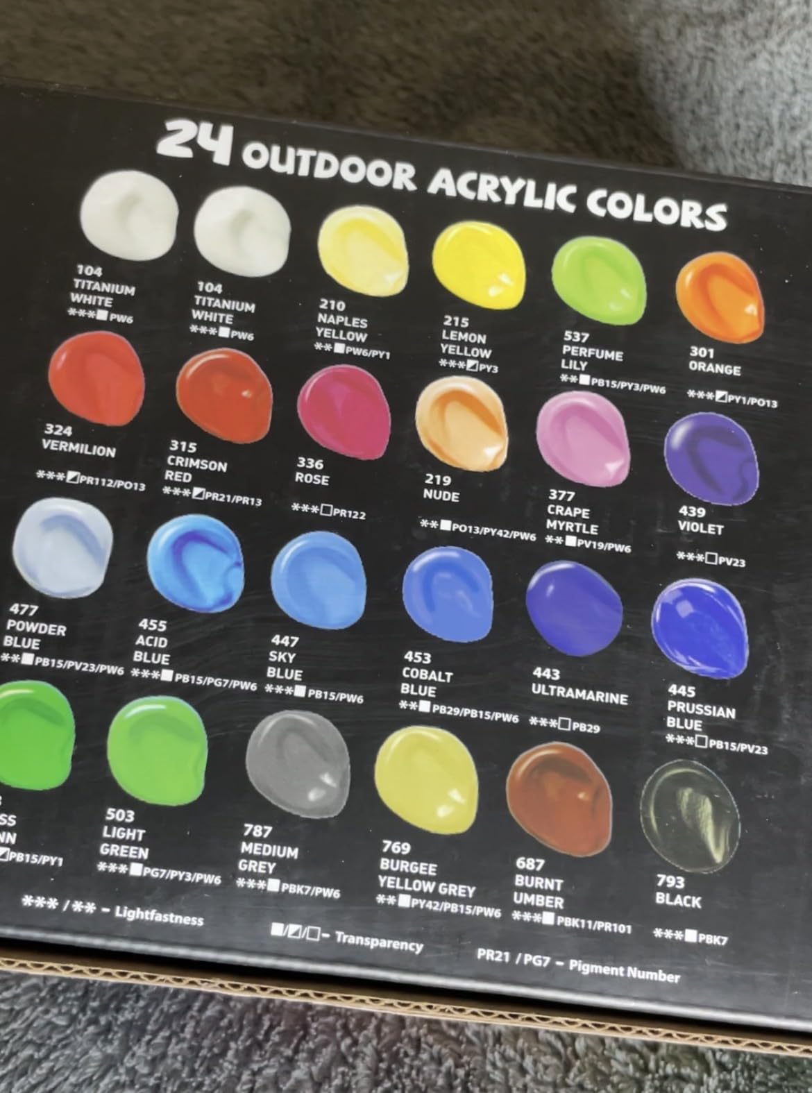 Artkey Acrylic Paint Set, 24 Colors 2 oz/59 ml Acrylic Paint Kit for Professional Artists & Beginners – Craft & Art Supplies for Canvas, Wood, Fabric, Rock, Leather, Ceramic, Glass, Easter Egg customer photo 2