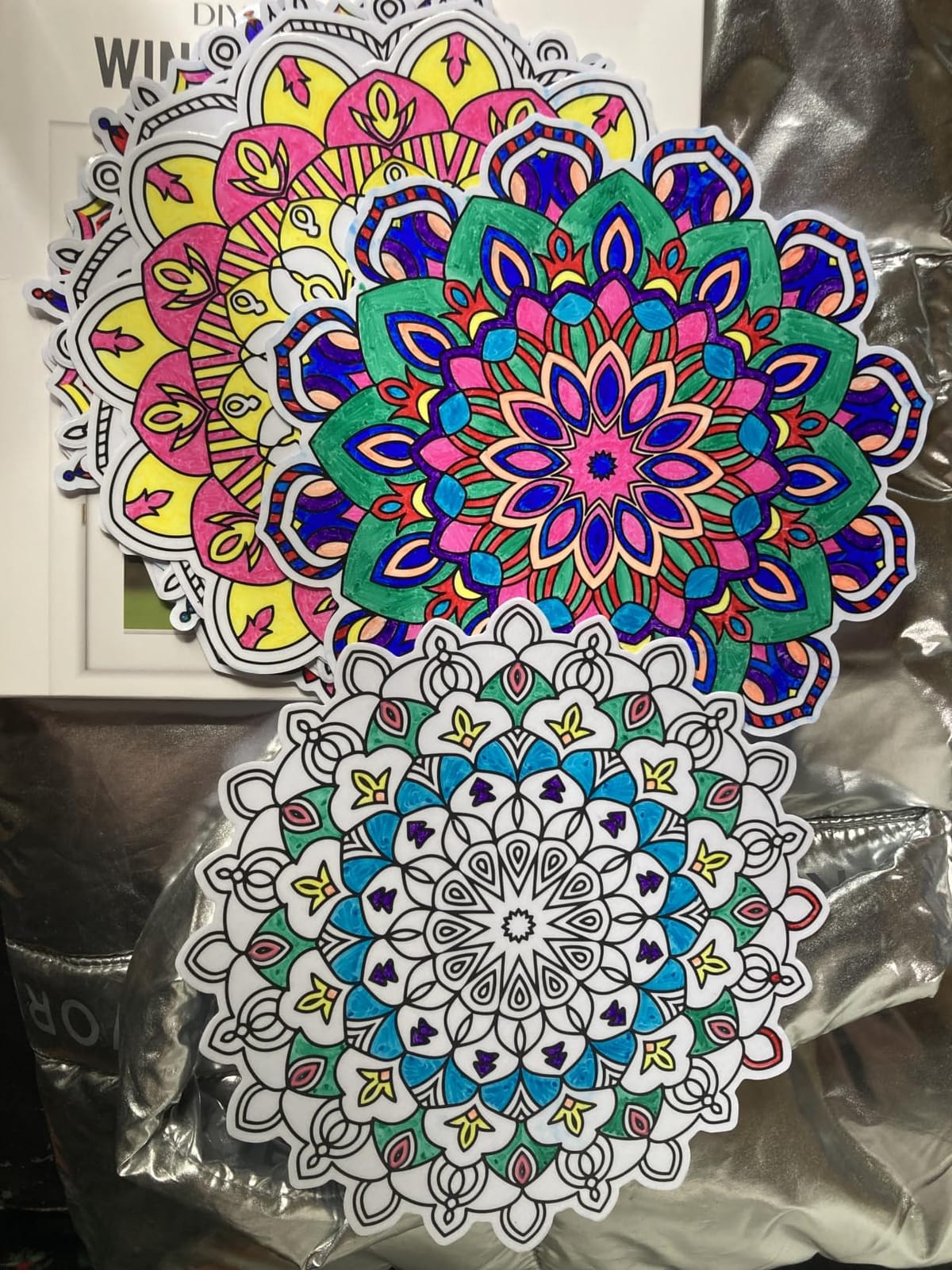 Hula Home Stained Glass Mandala Art Kit - DIY Window Clings with Markers, 10 Suncatchers - Perfect Hobby for Adults, Kids, Teens & Seniors - Ideal Gift for Beginners, Women & Elderly customer photo 2