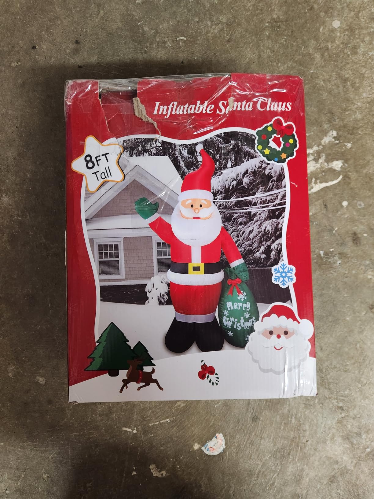 8 FT Christmas Inflatable Santa Claus Outdoor Decoration for Yard, Blow up Santa Decor with Big Gift Bag, Built-in LED Lights for Garden Patio Lawn Home Indoor Winter Holiday Party, IP44 Weatherproof customer photo 2