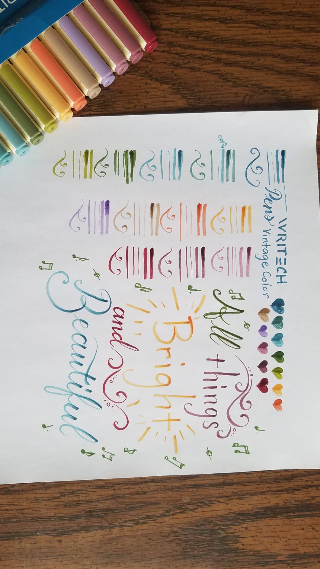 WRITECH Brush Tip Marker Pens: Artist Markers Flexible Tip Water Based 12ct Assorted Colors for Journaling Adult Coloring Hand Lettering Calligraphy Drawing Vibrant Colored customer photo 1