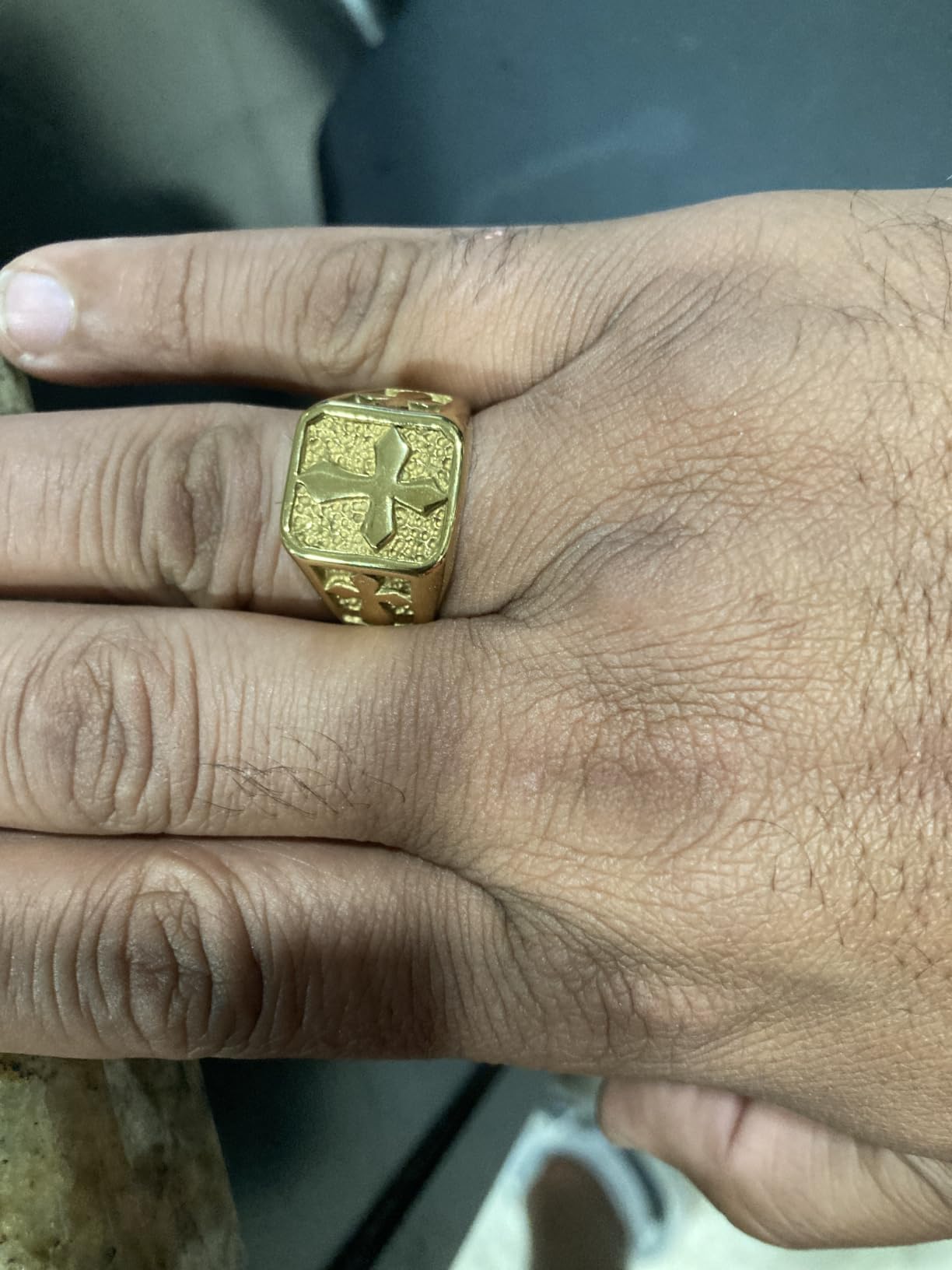 Jude Jewelers Stainless Steel Signet Style Christian Cross Religious Cocktail Party Biker Statement Wedding Ring customer photo 1
