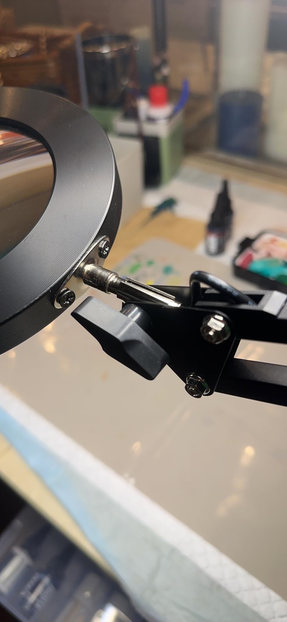 10X Magnifying Glass with Light and Clamp, Magnifier with Light Hands Free3 Color Modes Stepless Dimmable, 72 LEDs Real Glass Lens Magnifying Lamp for Close Work, Repair, Reading, Craft customer photo 1