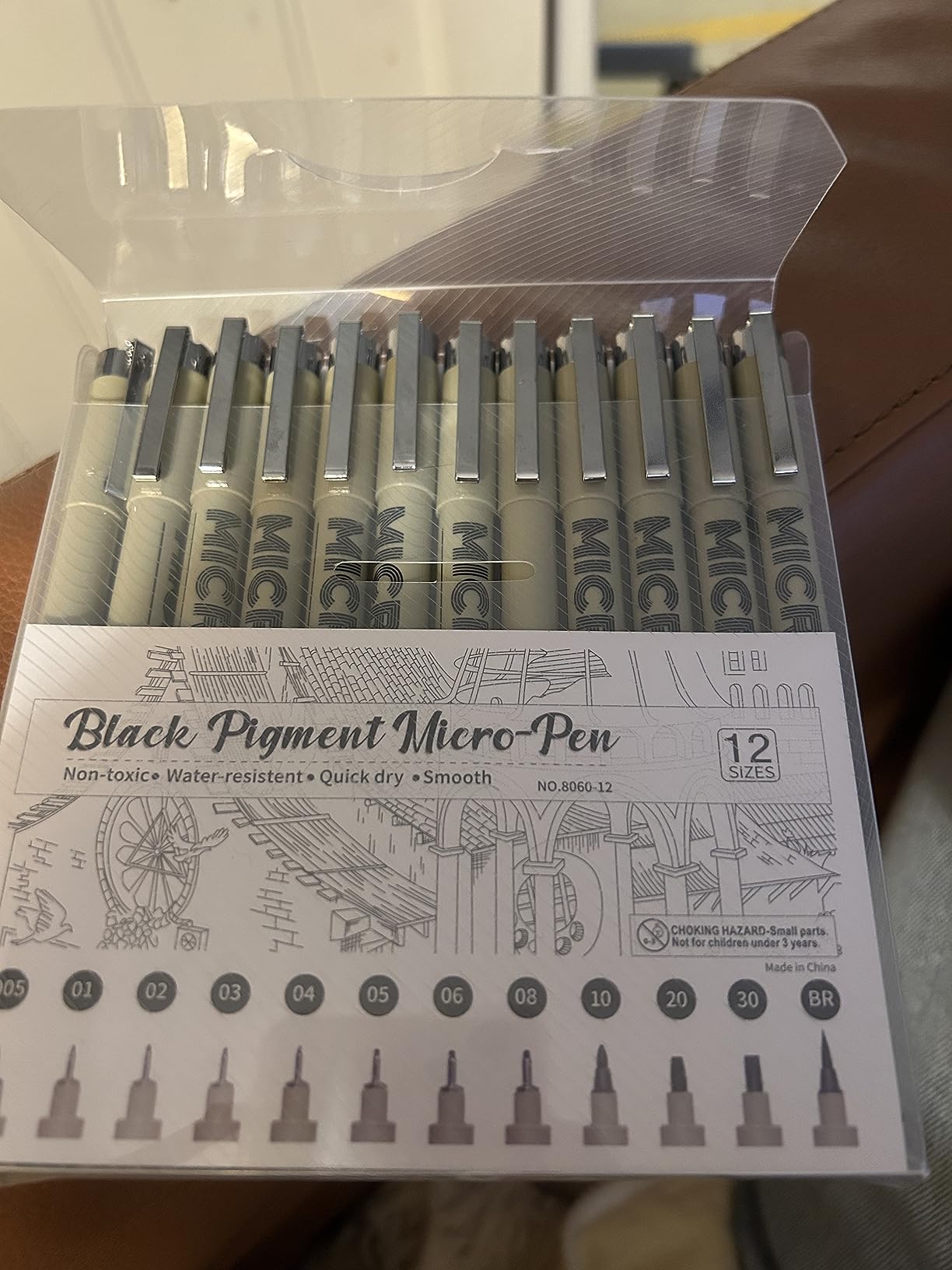 SAKEYR Fineliner Pens, Micro Pen Set 12 Sizes Black (0.2–3.0mm + Brush), Ultra Fine Drawing Pens for Artists, Waterproof Archival Ink for Sketching, Illustration, Manga, Line Art & Technical Drawing customer photo 1
