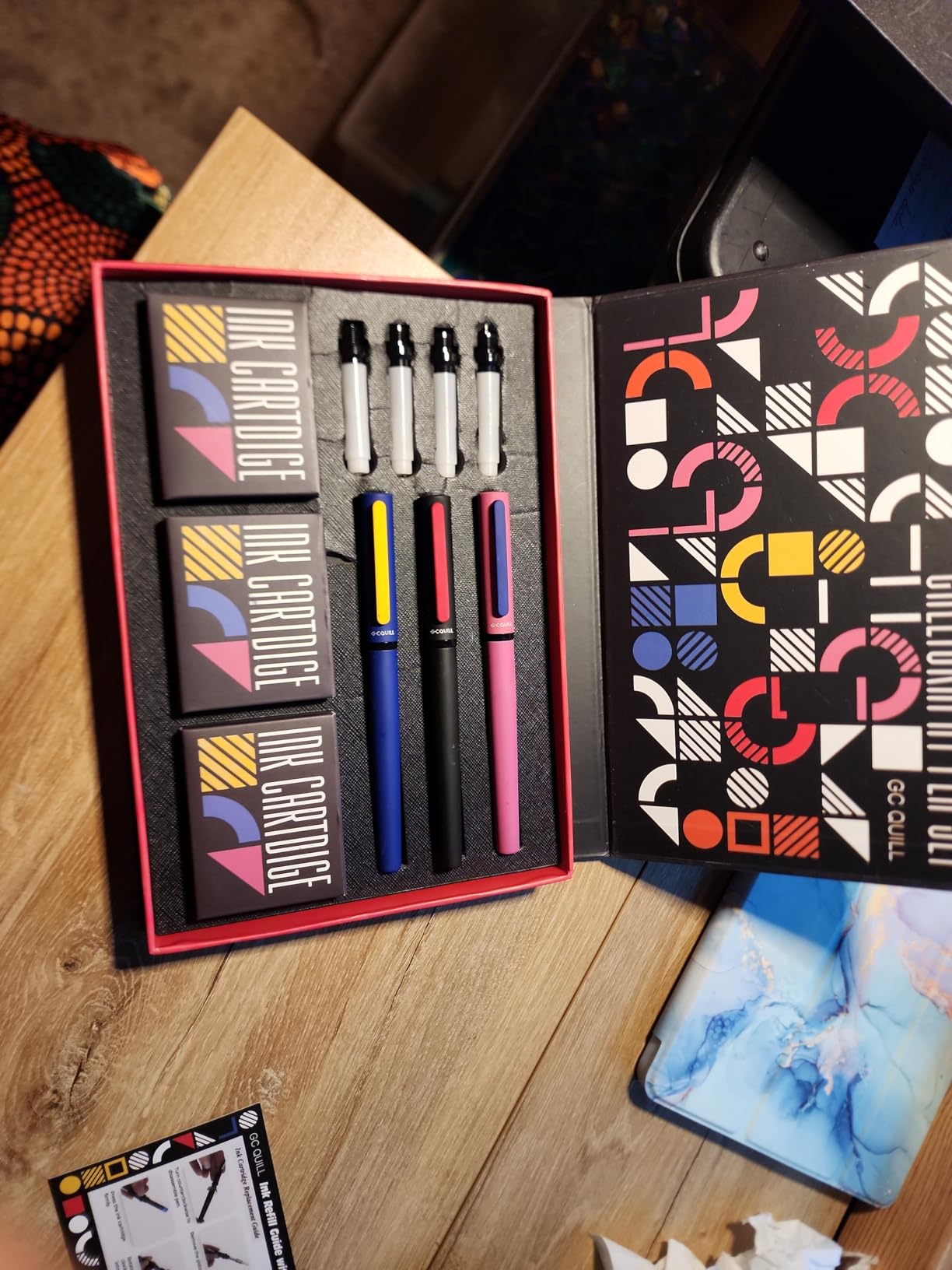Calligraphy Pens Set 64pcs - Calligraphy Fountain Pen Set with 3 Fountain Pens, 7 Varied Nibs, 54 Ink Cartridges(10 Colors) - Writing, Drawing and Calligraphy Practice for beginner GC-F354 customer photo 2