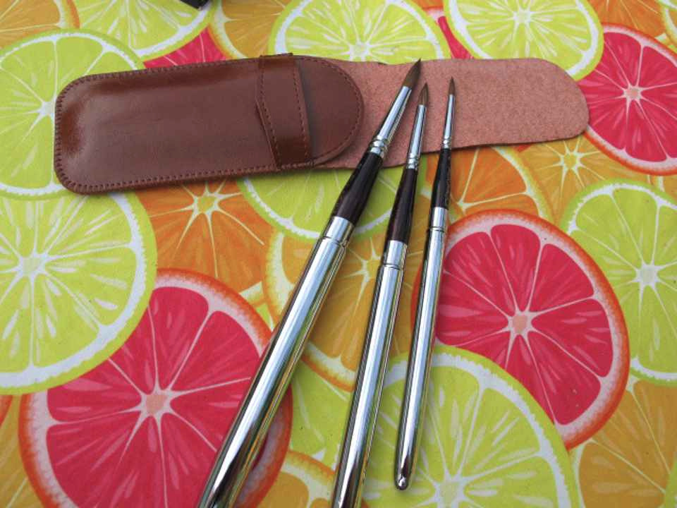 Kolinsky Travel Watercolor Brushes Sable Hair Round 4Pcs customer photo 1