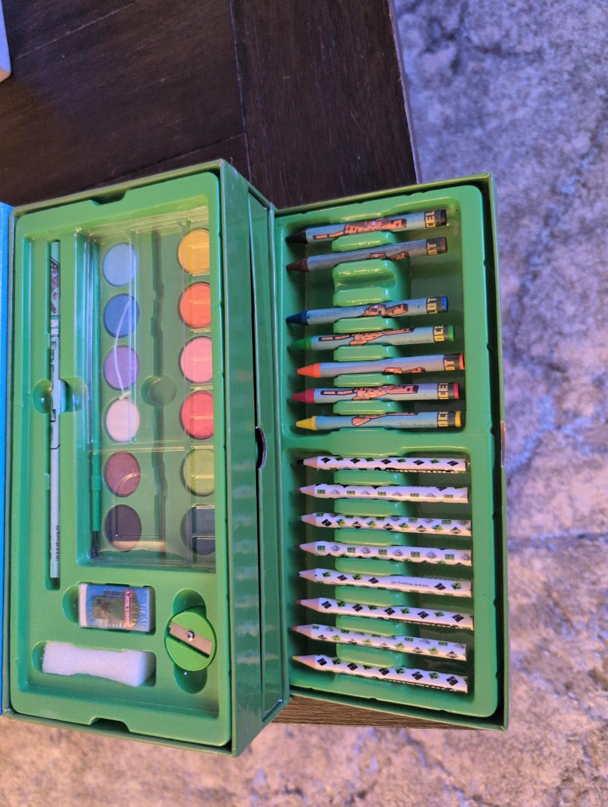 Minecraft Colored Pencils Art Supplies Set Crayons Watercolor Paints Colored Markers Coloring Drawing Kit Creeper Art Set Case Gamer Gifts for Boys customer photo 1