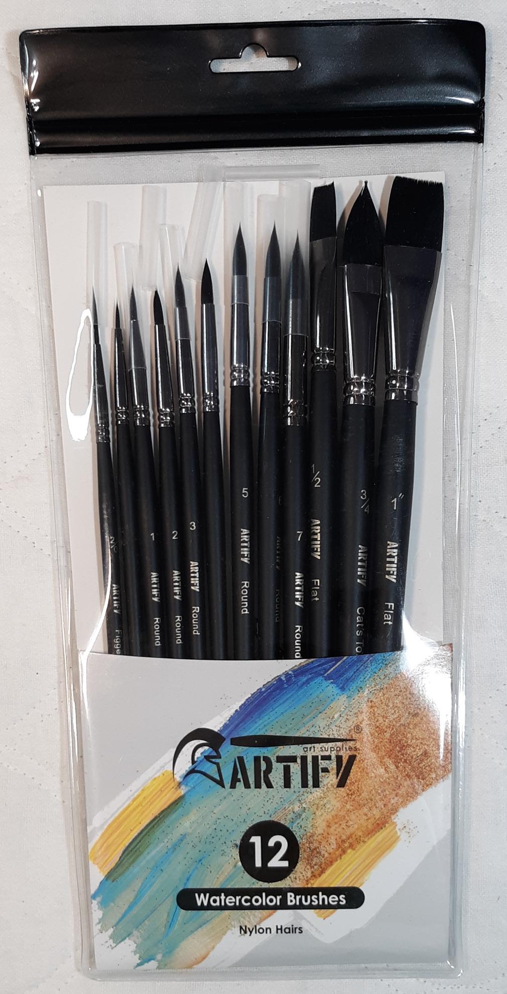 ARTIFY 12 PCS Watercolor Brushes Set, Premium Bionic Hair Brushes for Watercolor, Gouache, Fluid Acrylic - Detail, Round, Flat, Cat's Tongue, Liner customer photo 2