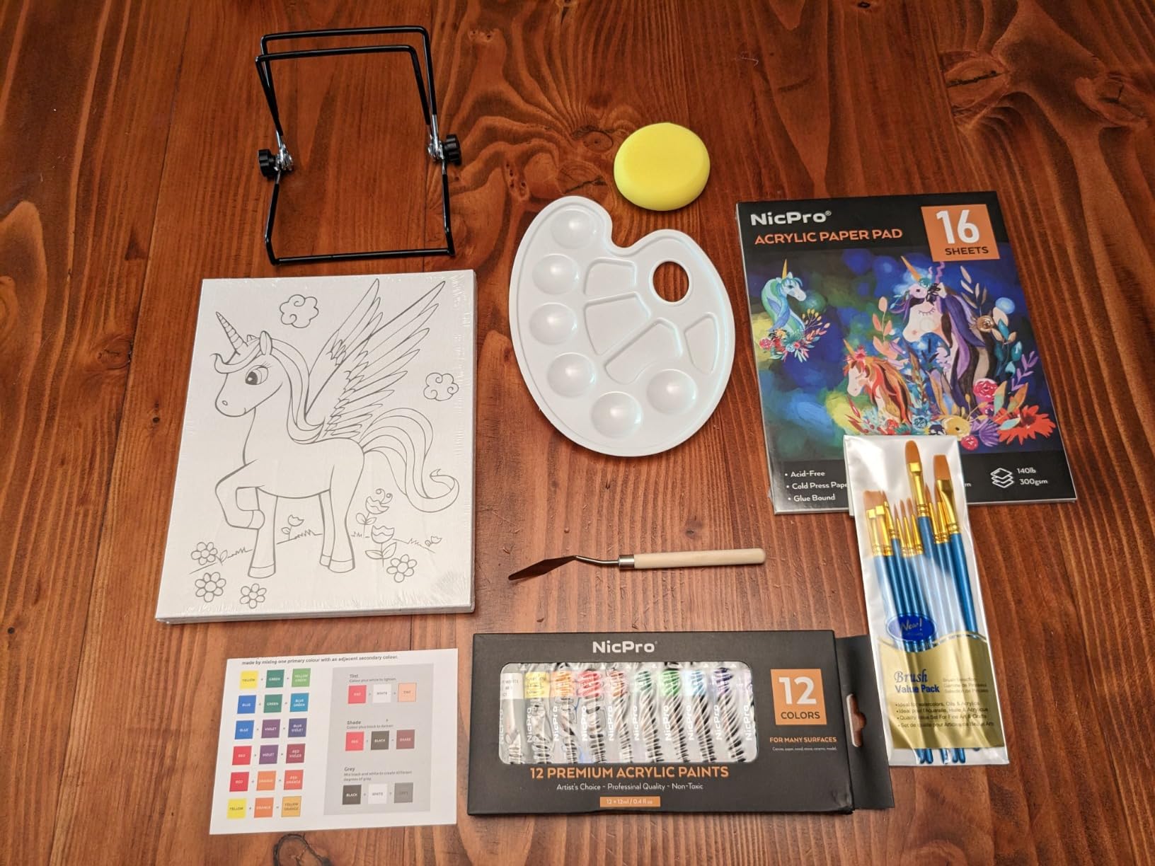Nicpro 34PCS Kids Painting Set with Pattern Canvas for Beginner Students customer photo 2