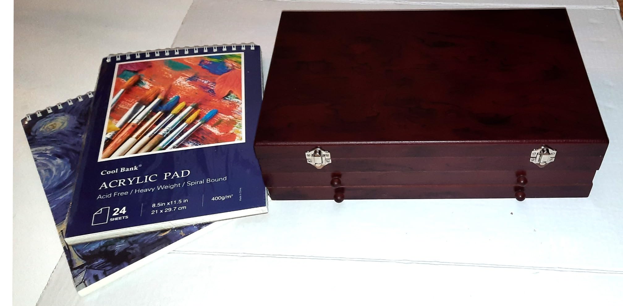 194 Piece Deluxe Art Set, Painting Drawing Art Supplies with 4 Drawing Pads, Acrylic Paints, Crayons, Colored Pencils Set in Wooden Case, Art Kit Gift Box for Kids, Teens, Adults, Artists, Beginners customer photo 2