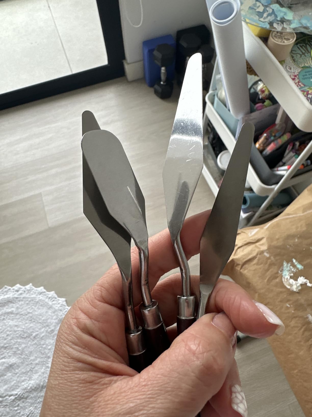 5 Piece Palette knifes Painting Knife Set Supplies for Oil, Acrylic Paint,Cake Decorating,Stainless Steel Pallet Knife Paint Knife Art Spatula for Various Types of Painting,ColorMixing,Smearing customer photo 2