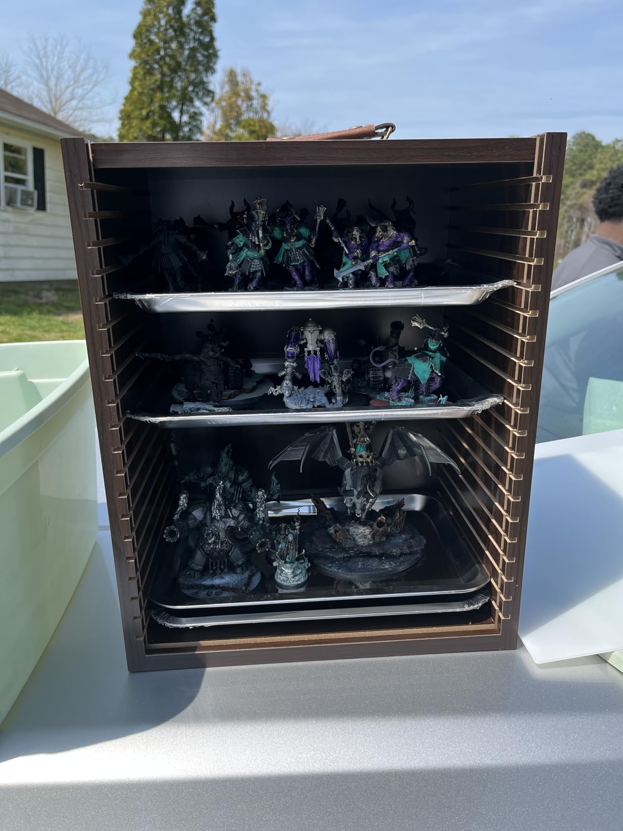 Miniature Carrying Case, Wooden Display Case for Action Figures, Black | Miniature Storage, Miniature Display Case, Miniatures Transport Case, Display Shelf for Collectibles & Mini Figures customer photo 2