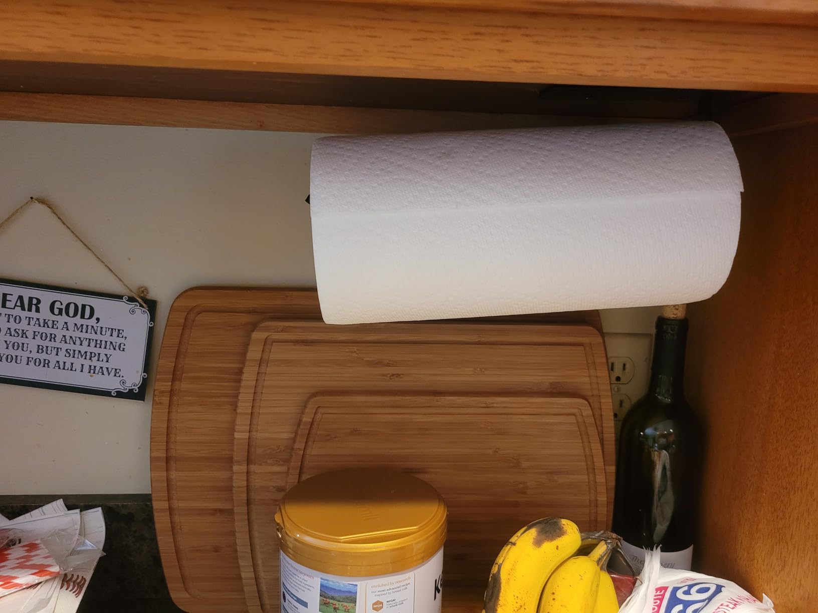 Paper Towel Holder Under Cabinet, Self-Adhesive or Drilling, Gold customer photo 1