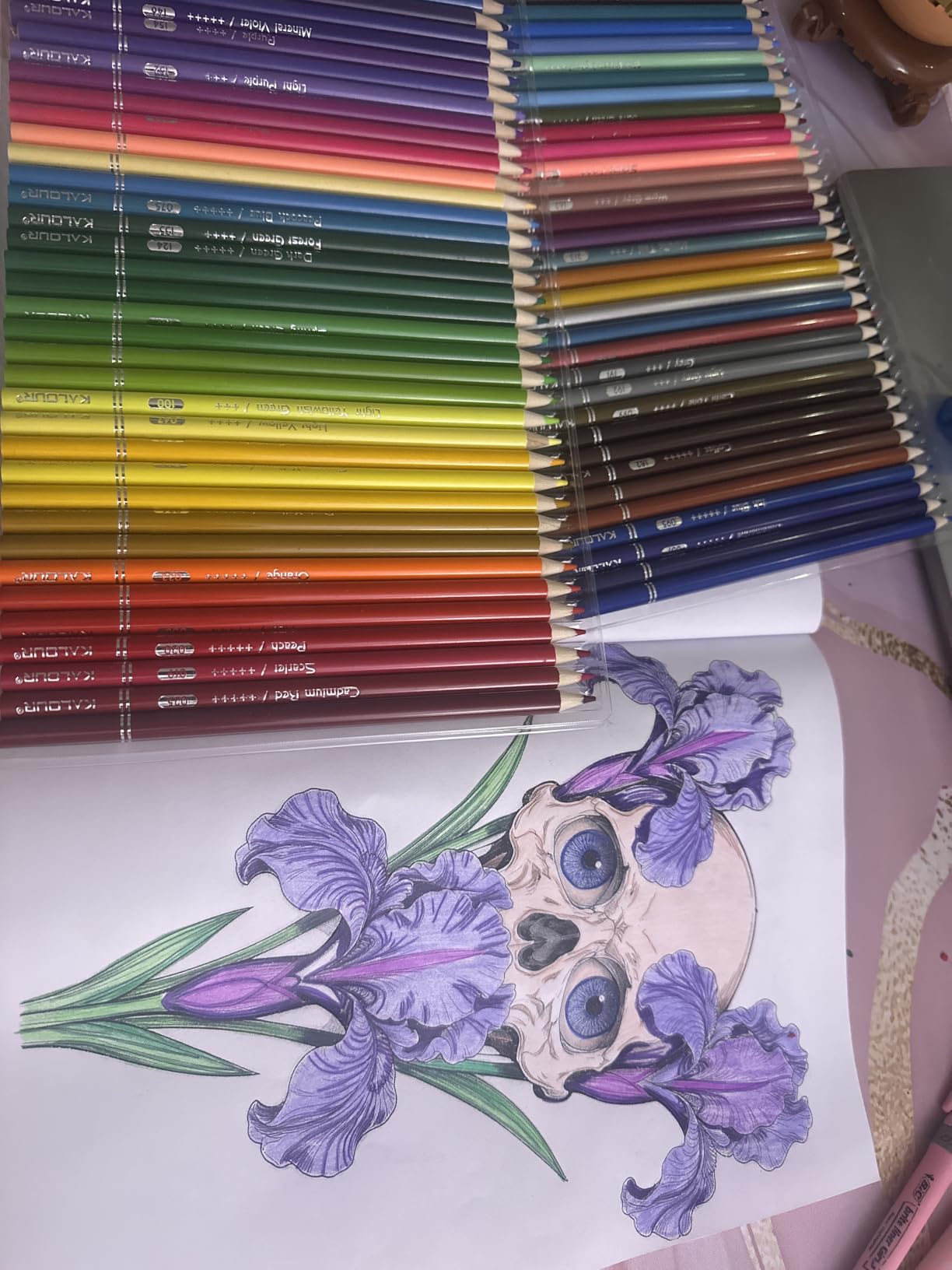 KALOUR Premium Colored Pencils,Set of 50 Colors,Artists Soft Core with Vibrant Color,Ideal for Layering Blending Shading,Color Pencils for Adults Beginners Coloring Book… customer photo 1