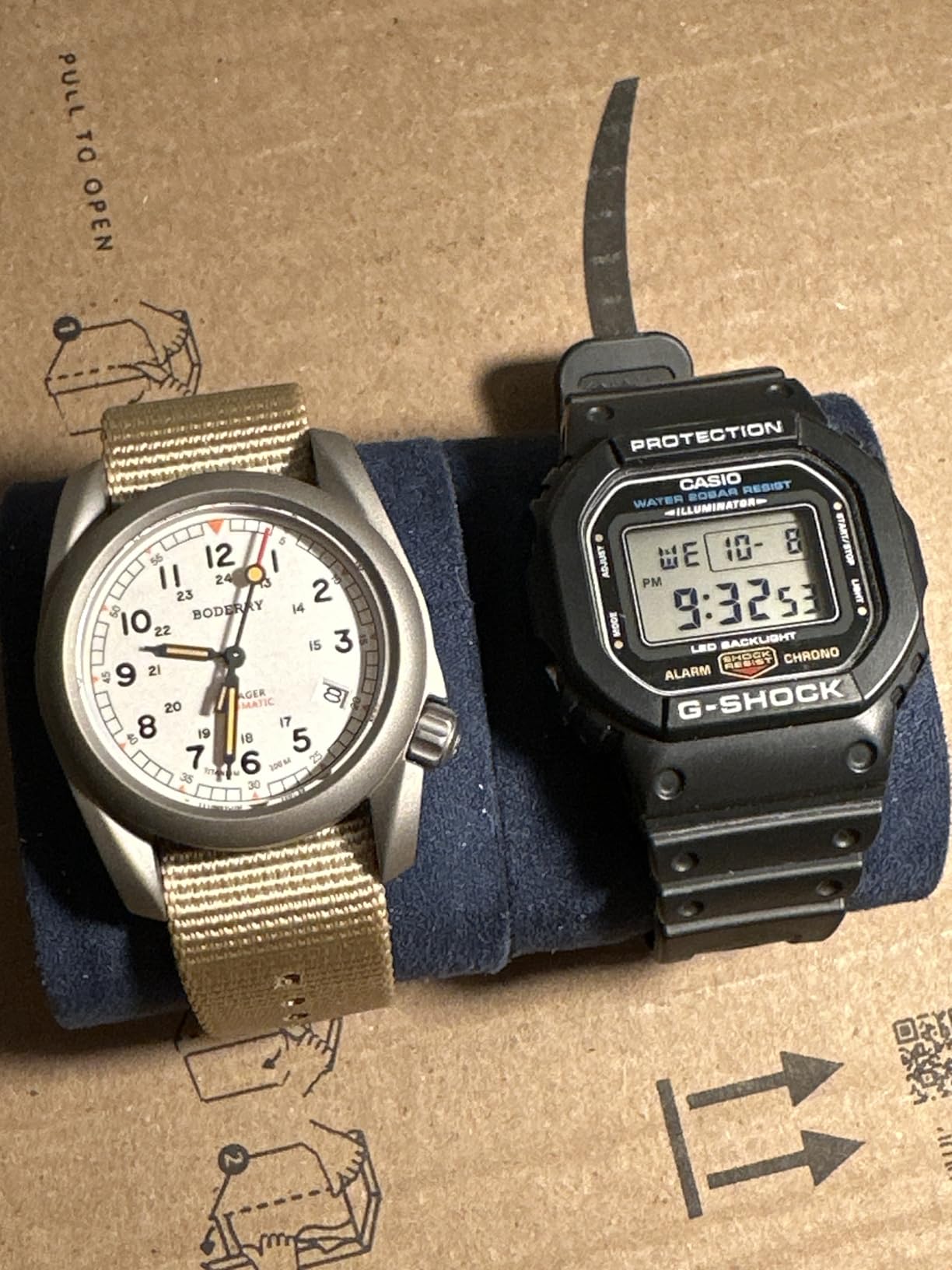 BODERRY Men's Watch Titanium Automatic Field Watch 40mm Military Watch Day Date Function 100M Waterproof with Nylon Strap Japanese Mechanical Movement & Screw Down Crown—Voyager customer photo 1
