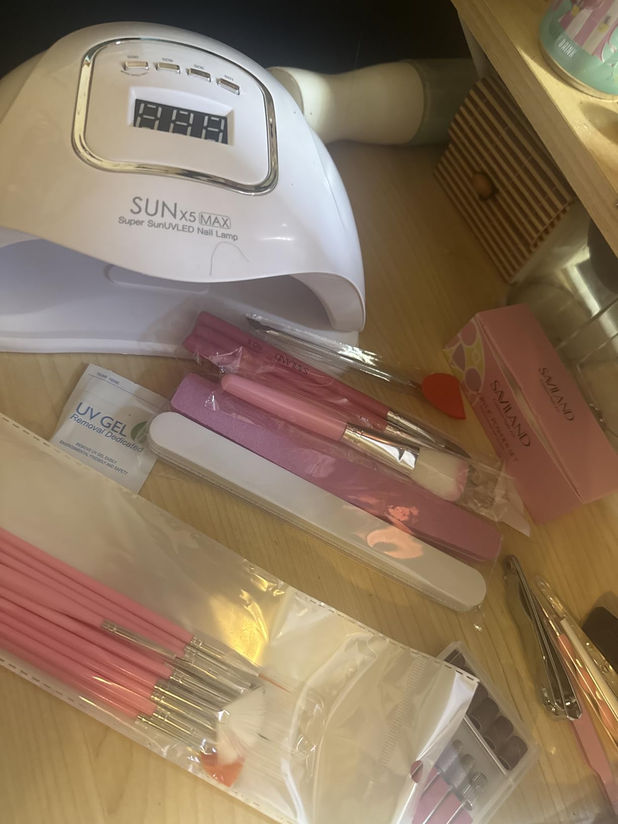 SAVILAND Acrylic Nail Kit with 180W U V Nail Lamp and Drill for Beginners customer photo 1