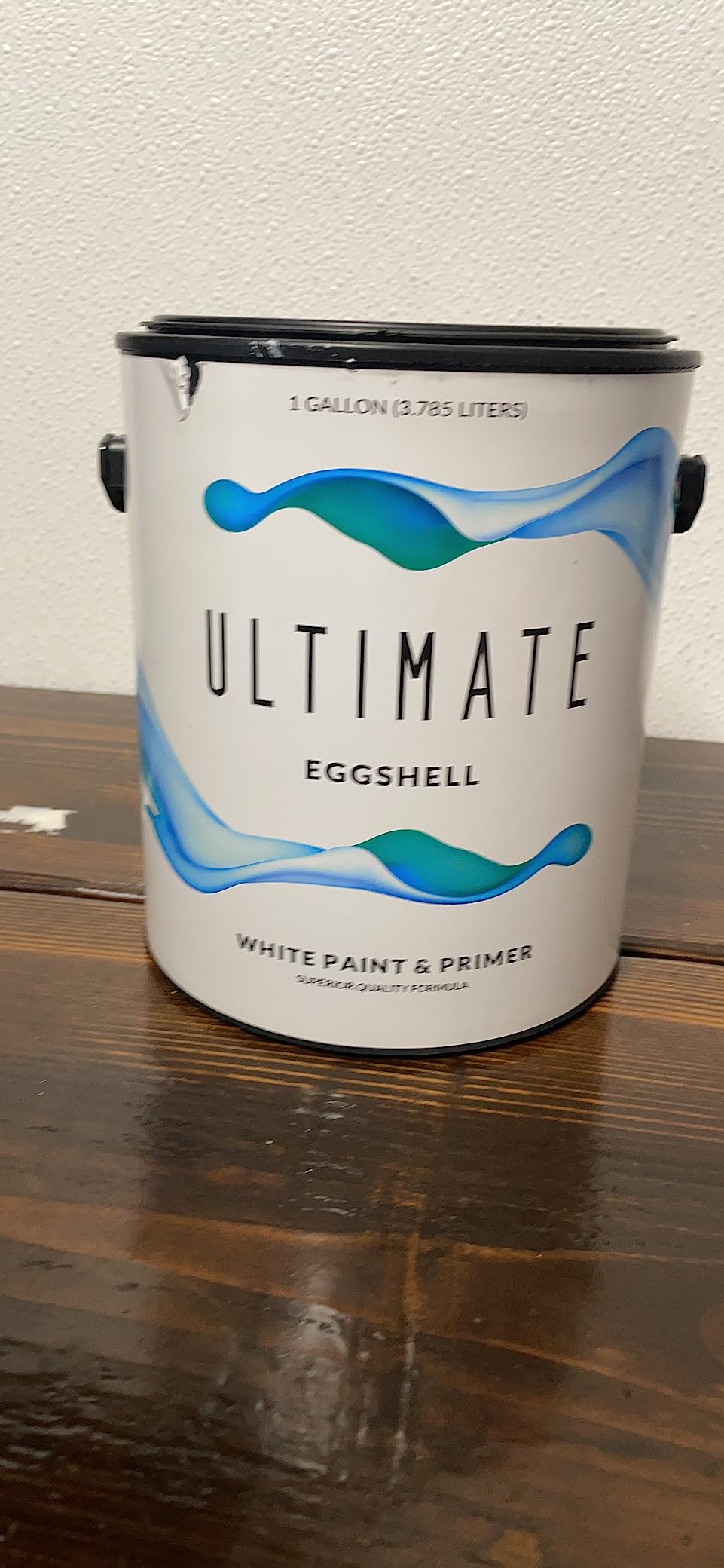 EVOLVE Ultimate White Paint & Primer in One, Eggshell White, 1 Gallon – Interior & Exterior, One-Coat Coverage, Excellent Hide, Low Odor, Low VOC, Washable Paint for Walls, Ceilings & Trim customer photo 1
