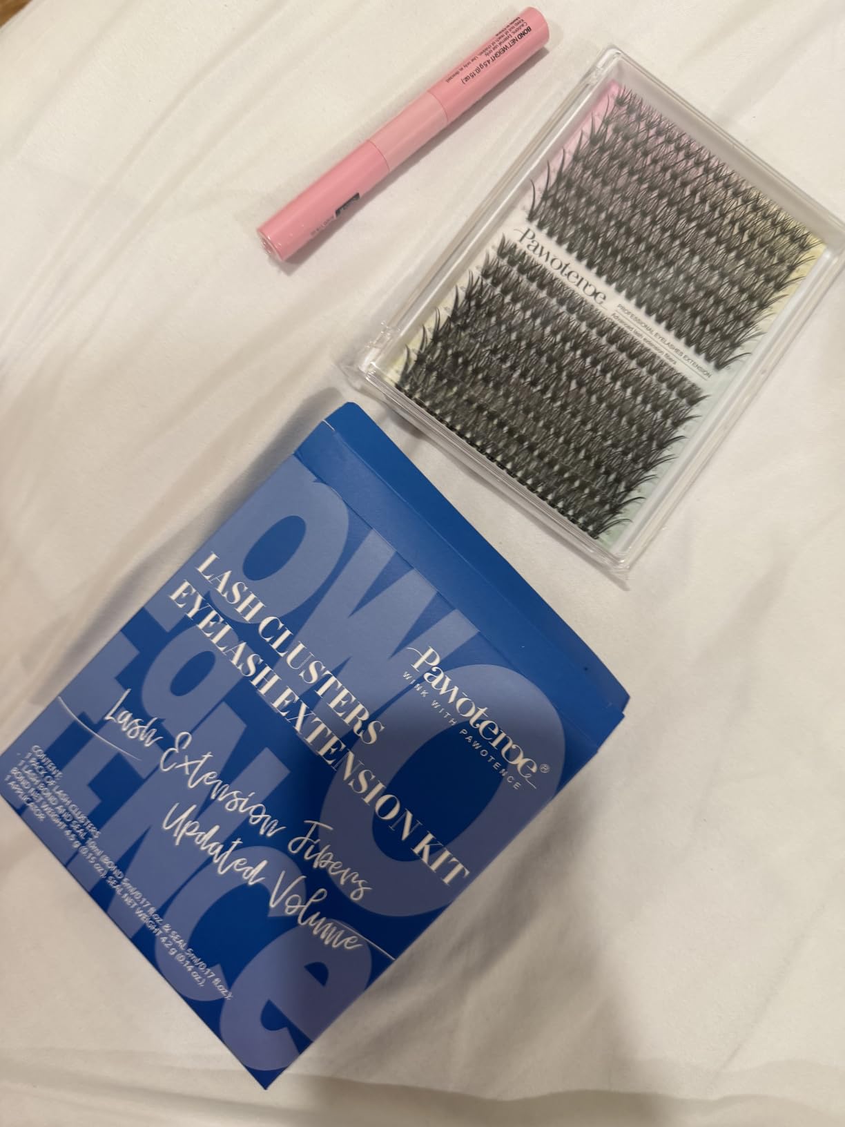 Pawotence Lash Extension Kit DIY 280pcs Lash Clusters Eyelash Extension Kit, 9-16mm 30D 40D Individual Lashes Kit with Lash Bond and Seal, Lash Tweezers for Self Use (30D&40D, 0.07D, 9-16mm, Kit) customer photo 1