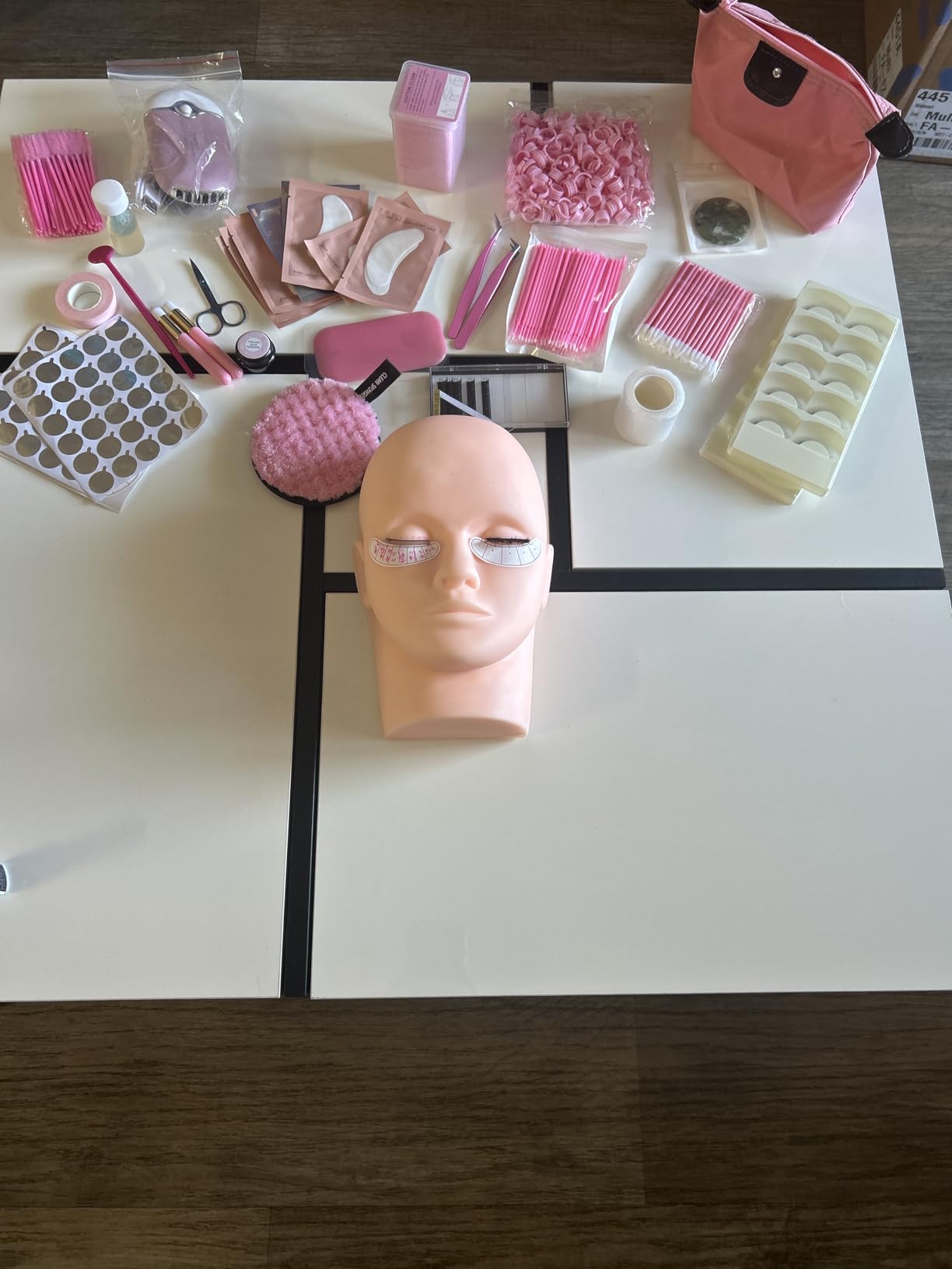 Lashes Kit for Eyelash Extension Beginner Lash Tech Starter Kit with Eye Lash Mannequin Head, Professional Eyelash Extension Kit with Lash Fan, Extension Glue and Eyelash Remover for Practice Training customer photo 1