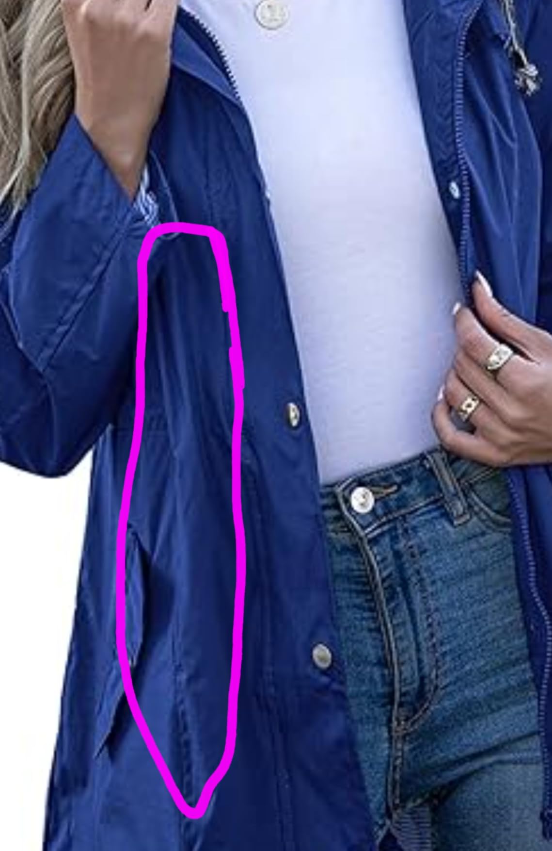 Kikibell Rain Jacket Women Striped Lined Hooded Lightweight Raincoat Outdoor Waterproof Windbreaker customer photo 1