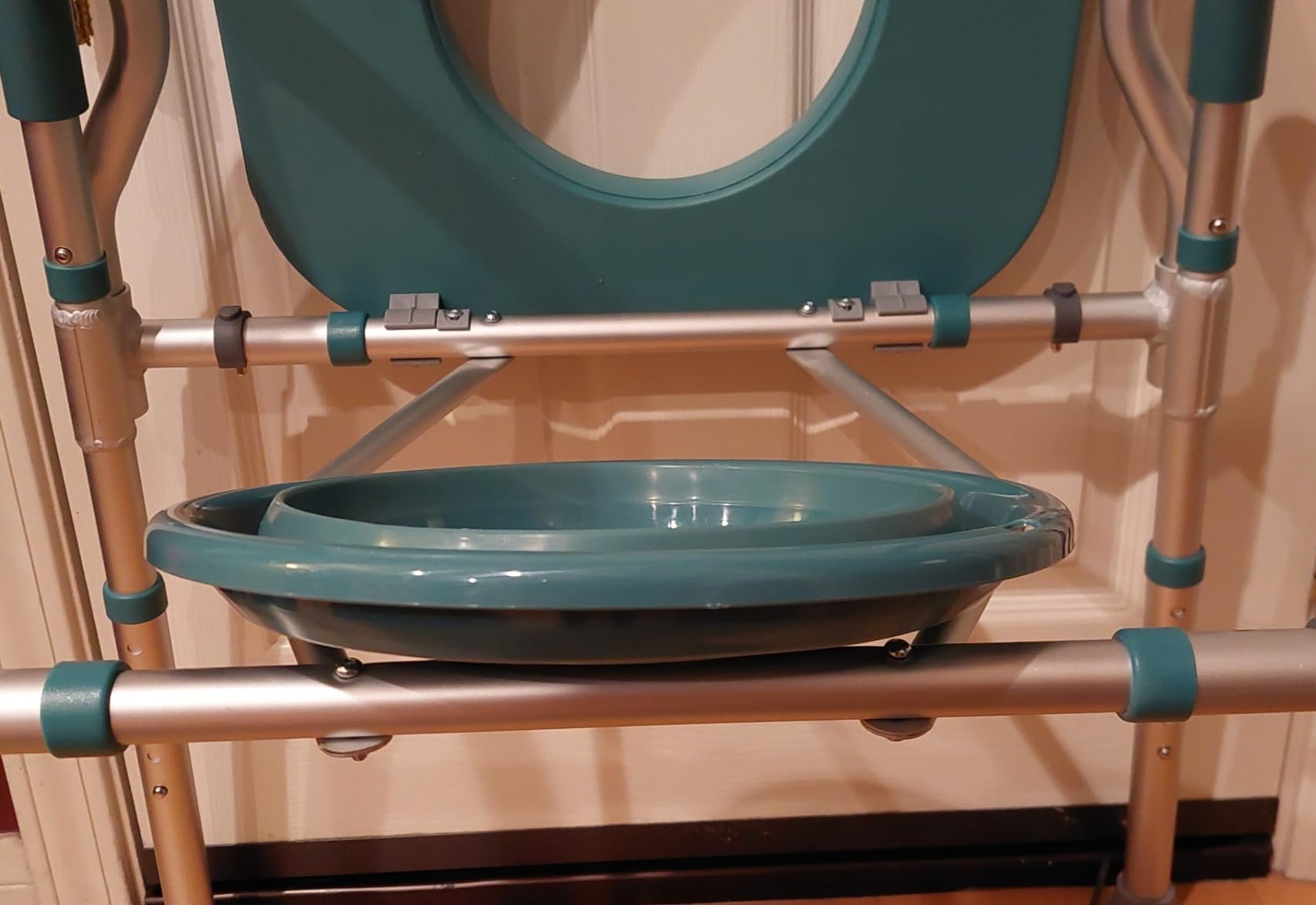 PELEGON Raised Toilet Seat with Handles (400lb) - Adjustable Height & Width Toilet Chair with Arms, Toilet Riser with Handles, Toilet Chair Over Toilet, Handicap Toilet Seat for Elderly (Grey) customer photo 1