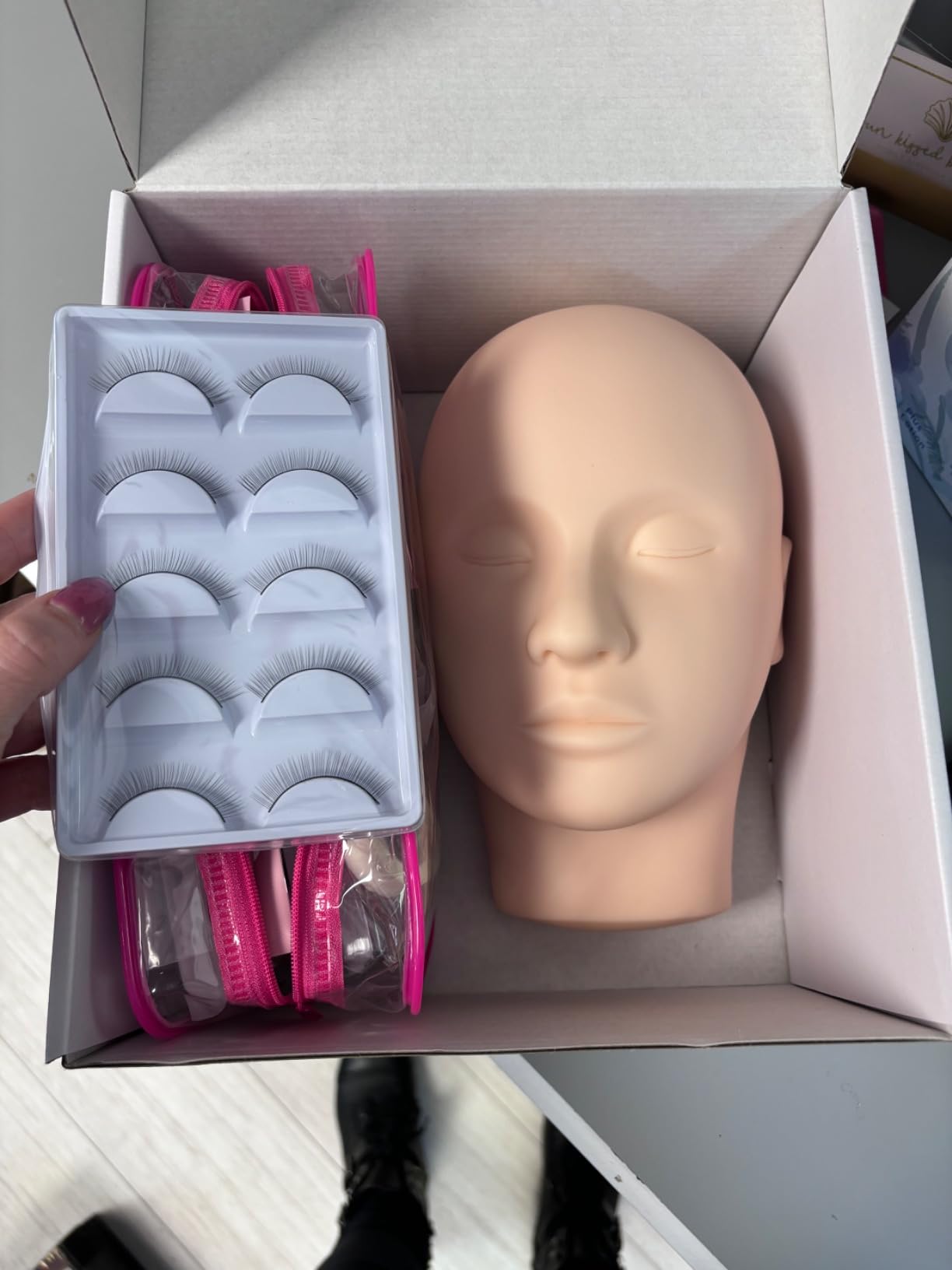 Eyelash Extension Kit for Beginners Practice with Mannequin Head customer photo 2