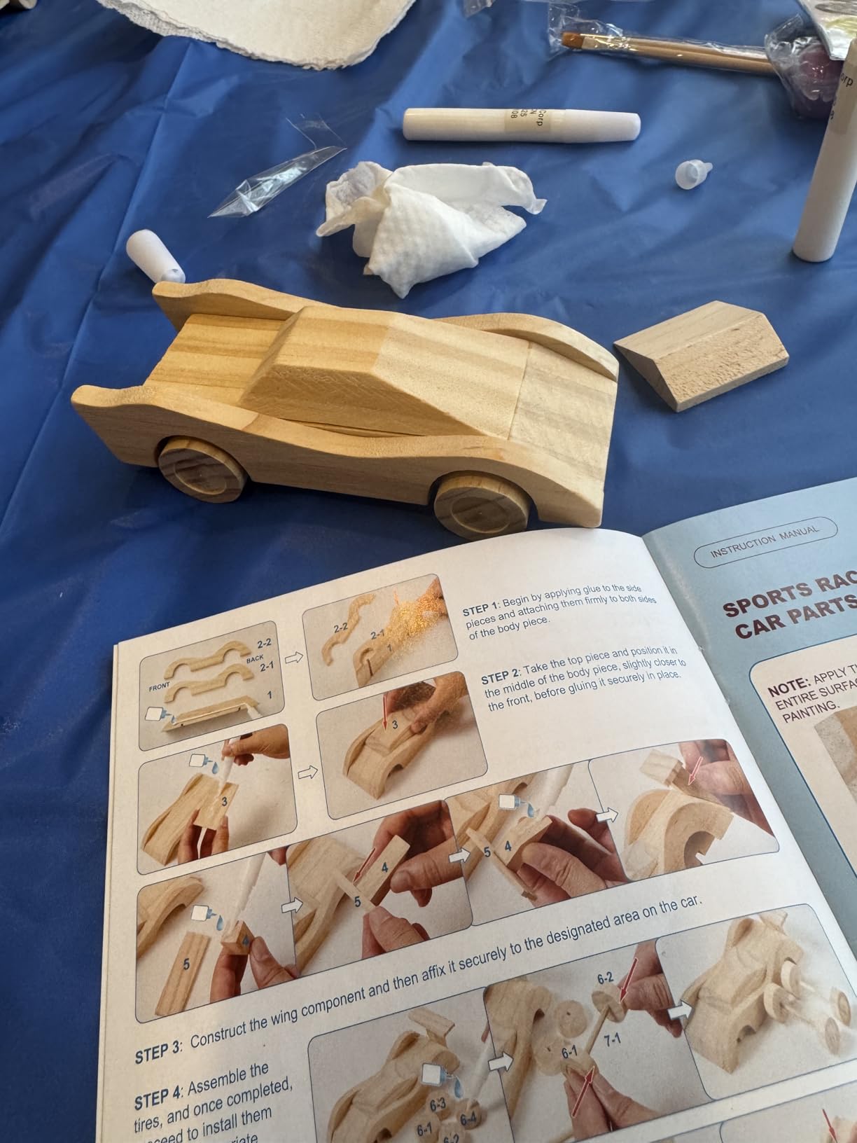 Klever Kits 4 DIY Wooden Race Cars-Build & Paint Your Own Wood Craft Kit, 4 Race Cars Toy, Easy to Assemble Arts Crafts Kit, Birthday Party Presents for Kids Boys and Girls customer photo 2