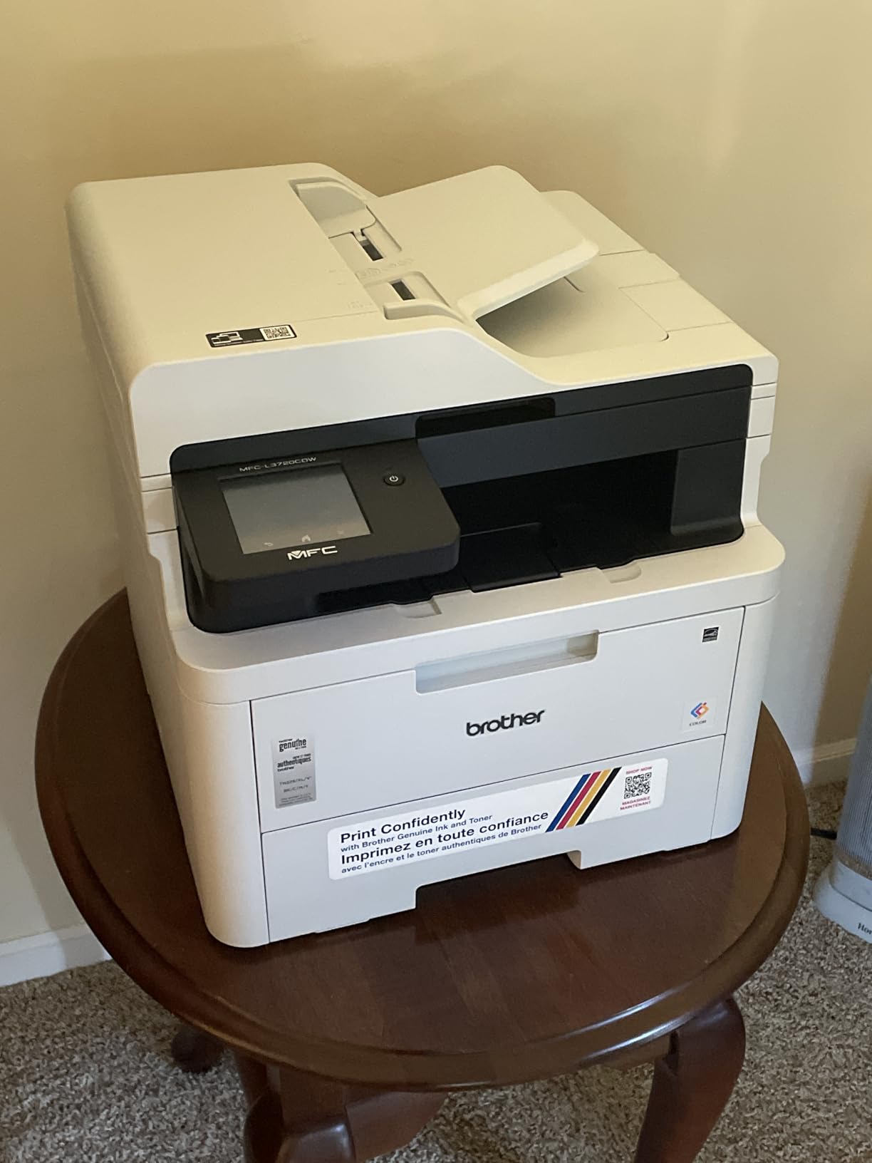Brother MFC-L3720CDW Wireless Color Laser Printer with Scanner, Copier and Fax | Auto Duplex and 250-Sheet Capacity | Includes Refresh Subscription Trial(1). Amazon Dash Replenishment Ready | Scan function, Fax function, Automatic duplex printing customer photo 1