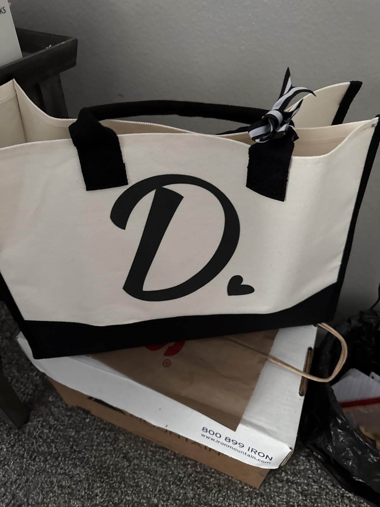 shenee Initial Canvas Tote Bag, Personalized Beach Bags Gift for Women customer photo 1
