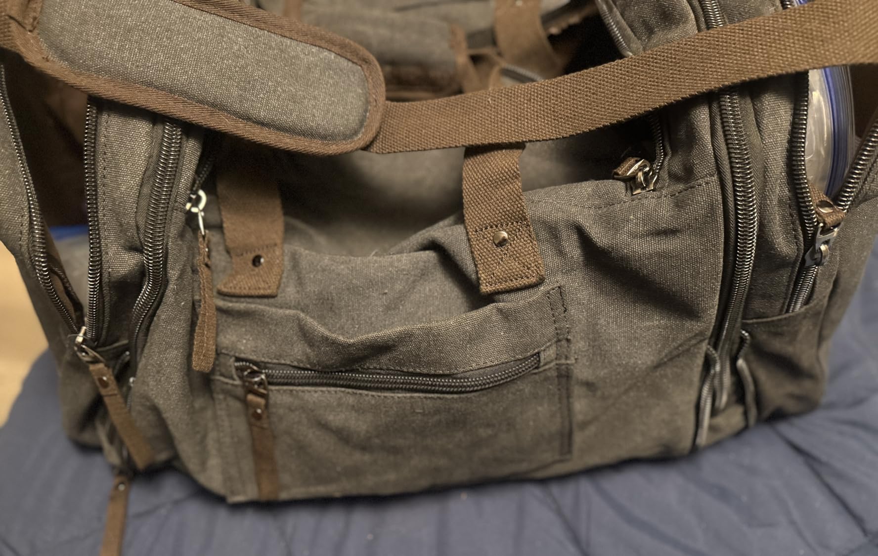 EKOROMIER Large Canvas Duffle Bag for Travel, Expandable 55L Weekender bags customer photo 2