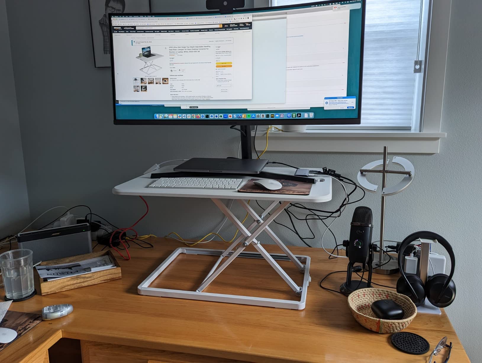 VIVO Vintage Brown 26 in Single Top Standing Desk Converter, DESK-V001JN customer photo 2