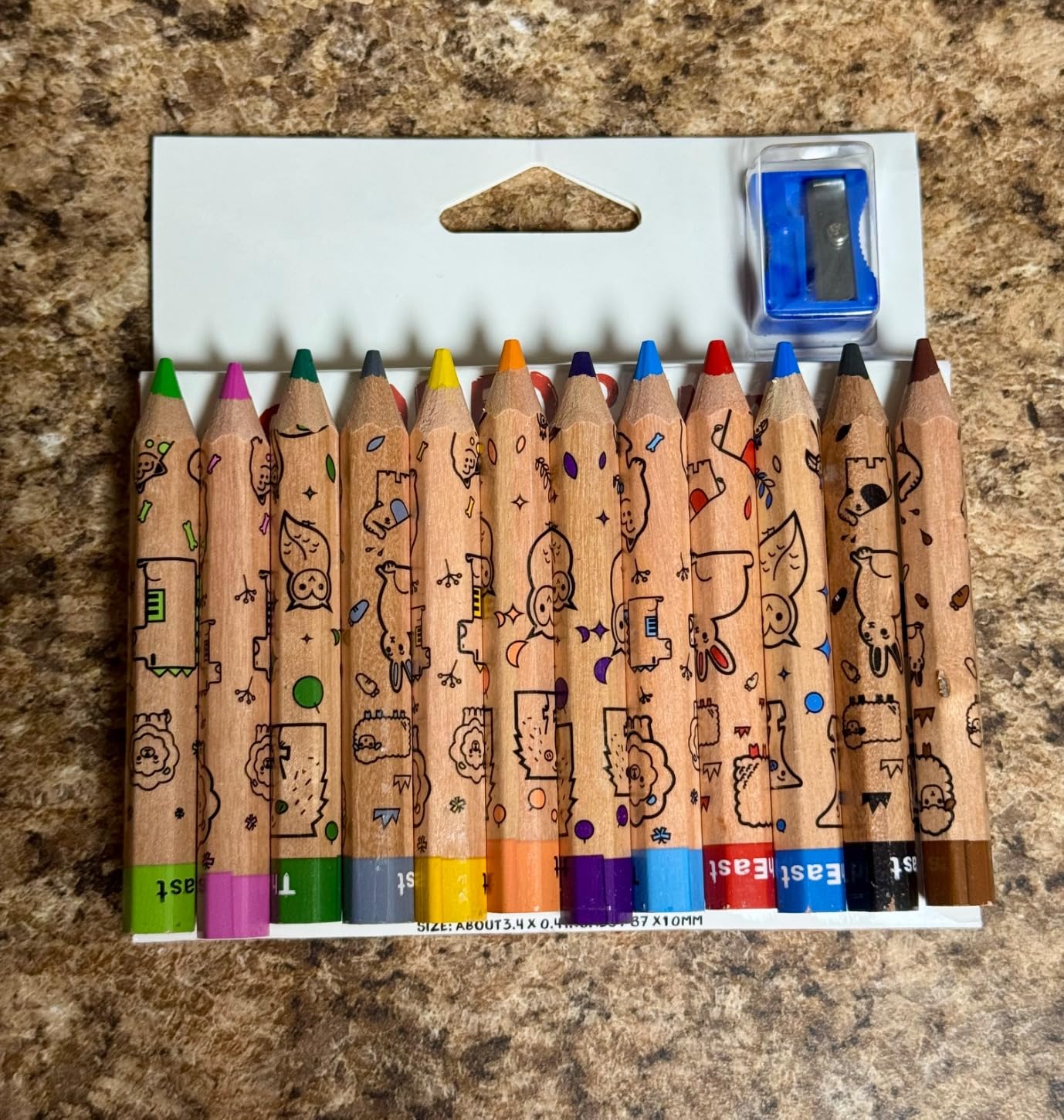 ThEast Toddlers Colored Pencils, Art Supplies for Children, 12 Color Pencils for Kids, Cute Animal Toddler Crayons Drawing Pencil with Sharpener(Pack of 1) customer photo 2