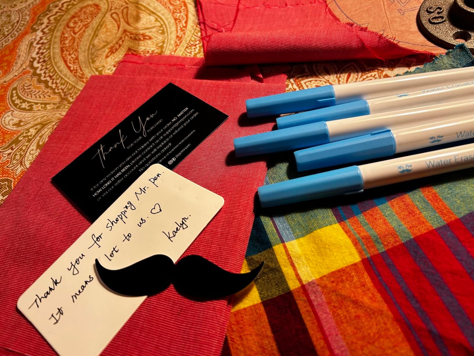 Mr. Pen- Washable Fabric Markers for Sewing, 5 Pack, Blue | Erasable, Water Soluble Embroidery Pen, Fabric Marking Pens for Sewing customer photo 1