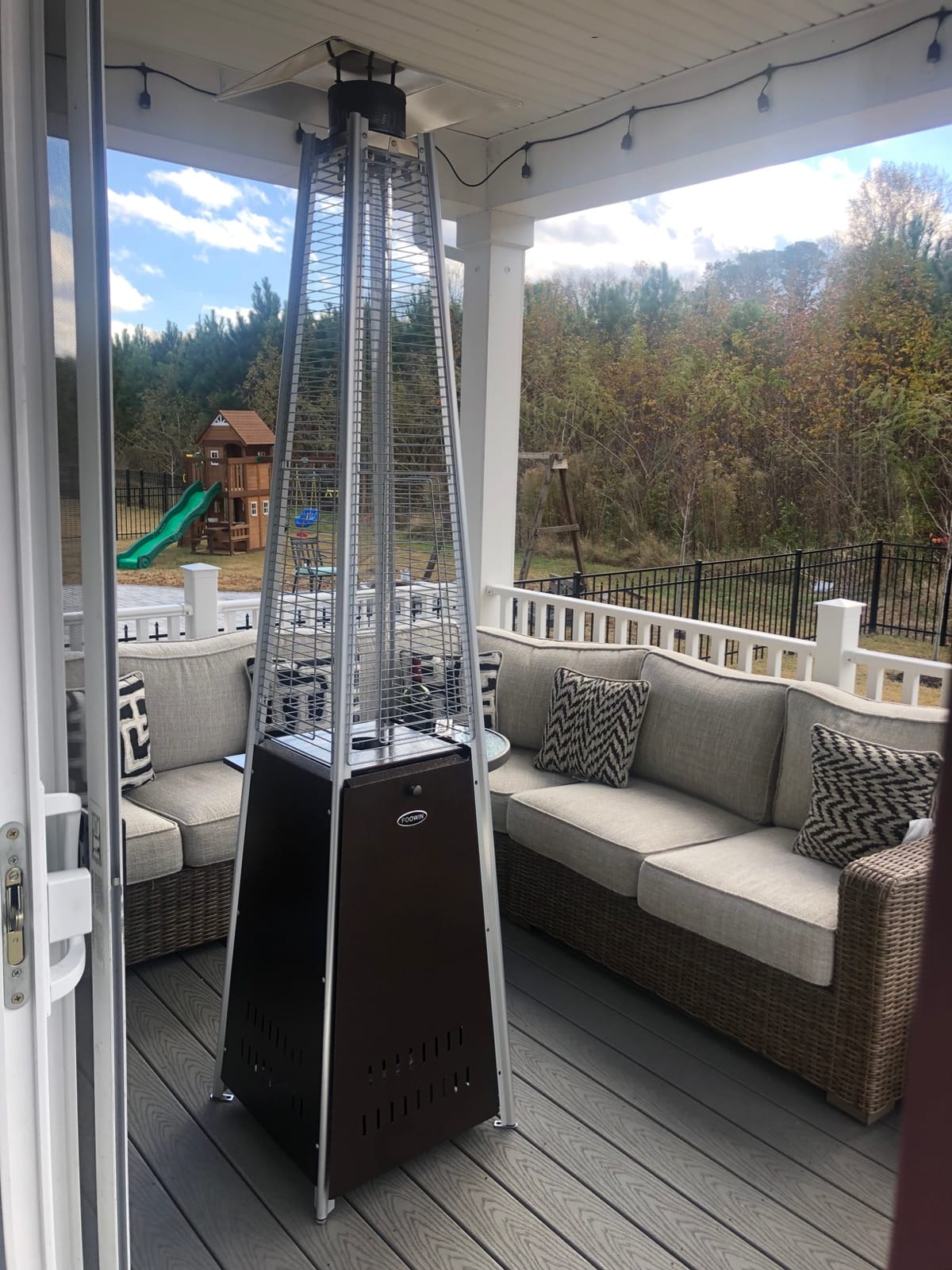 FOOWIN Patio Heater 48,000 BTU Outdoor Propane Heater with Wheels customer photo 2