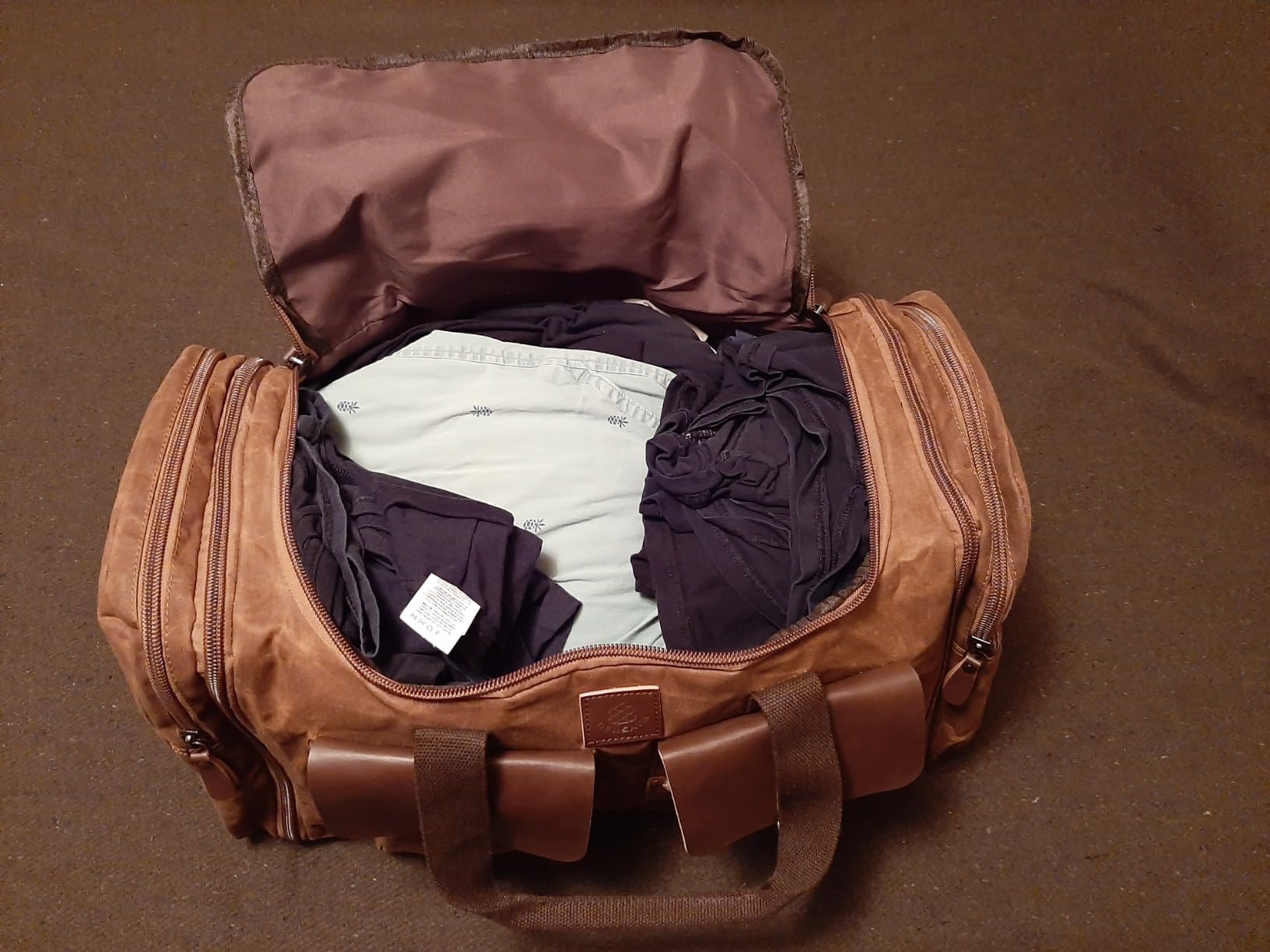 Waxed Canvas Duffle Bag for Men - 50L Waterproof Travel Duffel Bags customer photo 2
