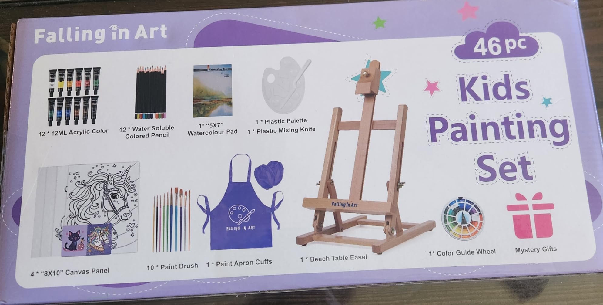 Falling in Art Kids Tabletop Easel Set, Portable Art Easel Painting Kits customer photo 2