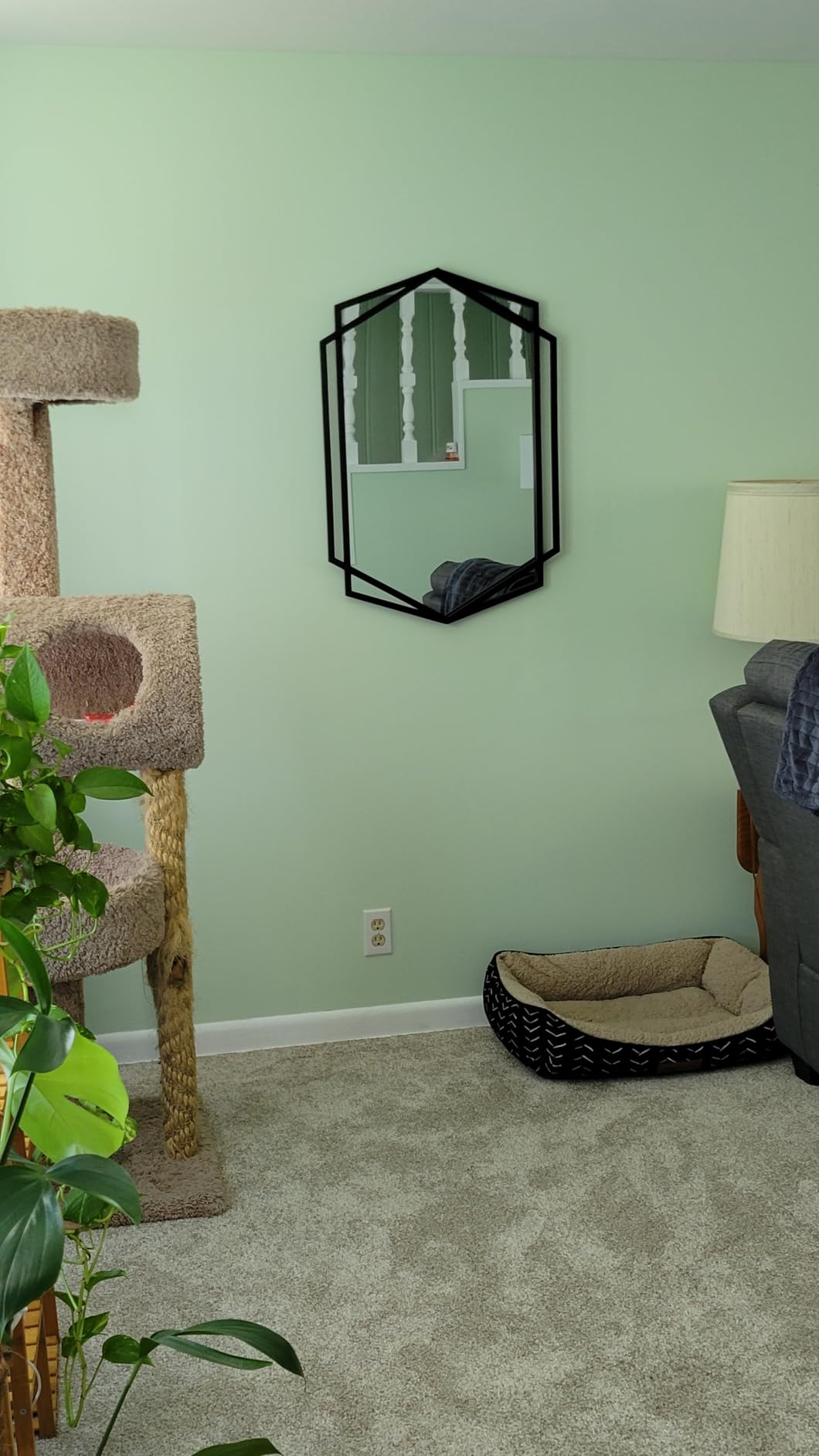 LuxenHome 3-Piece Black Metal Rectangular Wall Mirror Set customer photo 2
