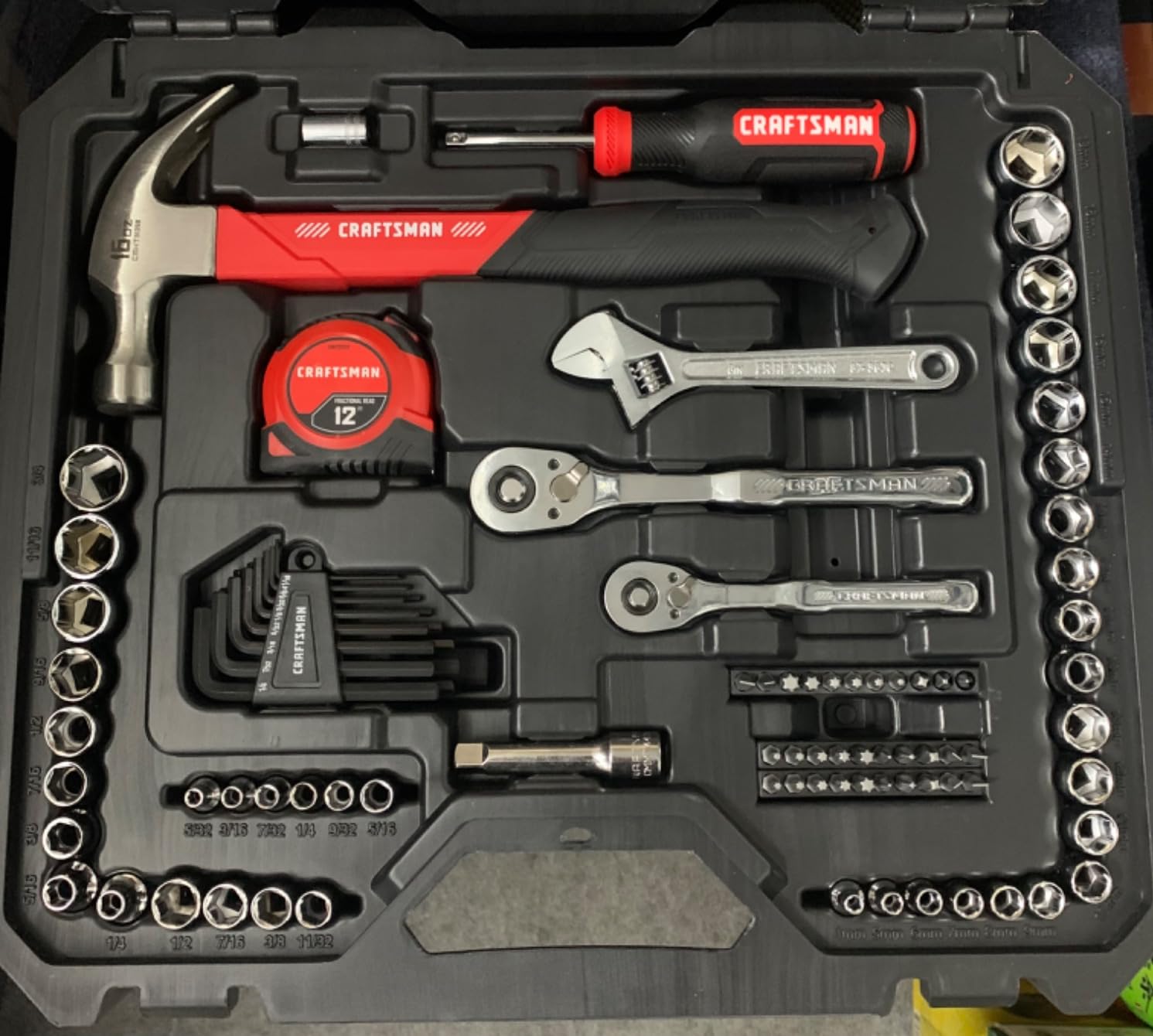 CRAFTSMAN 102-Piece Tool Kit for Home and Car, Durable Hand Tools Set with SAE and Metric Socket Set, Screwdrivers, Wrench, Hammer, Pliers, Knife, Hex Keys, Specialty Bits, Tape Measure (CMMT99449) customer photo 1